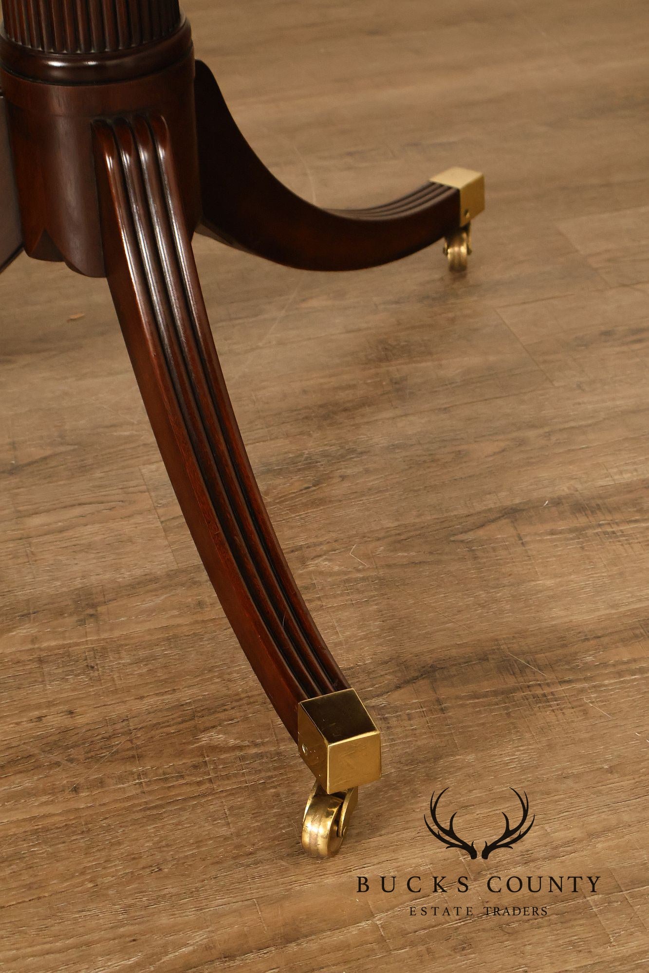 Baker Stately Homes Mahogany Double Pedestal Extendable Dining Table