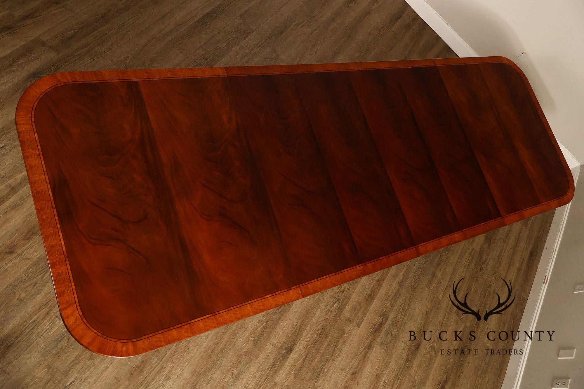 Craftique Mahogany Dining Table With Satin Wood Banding- 4 Leaves