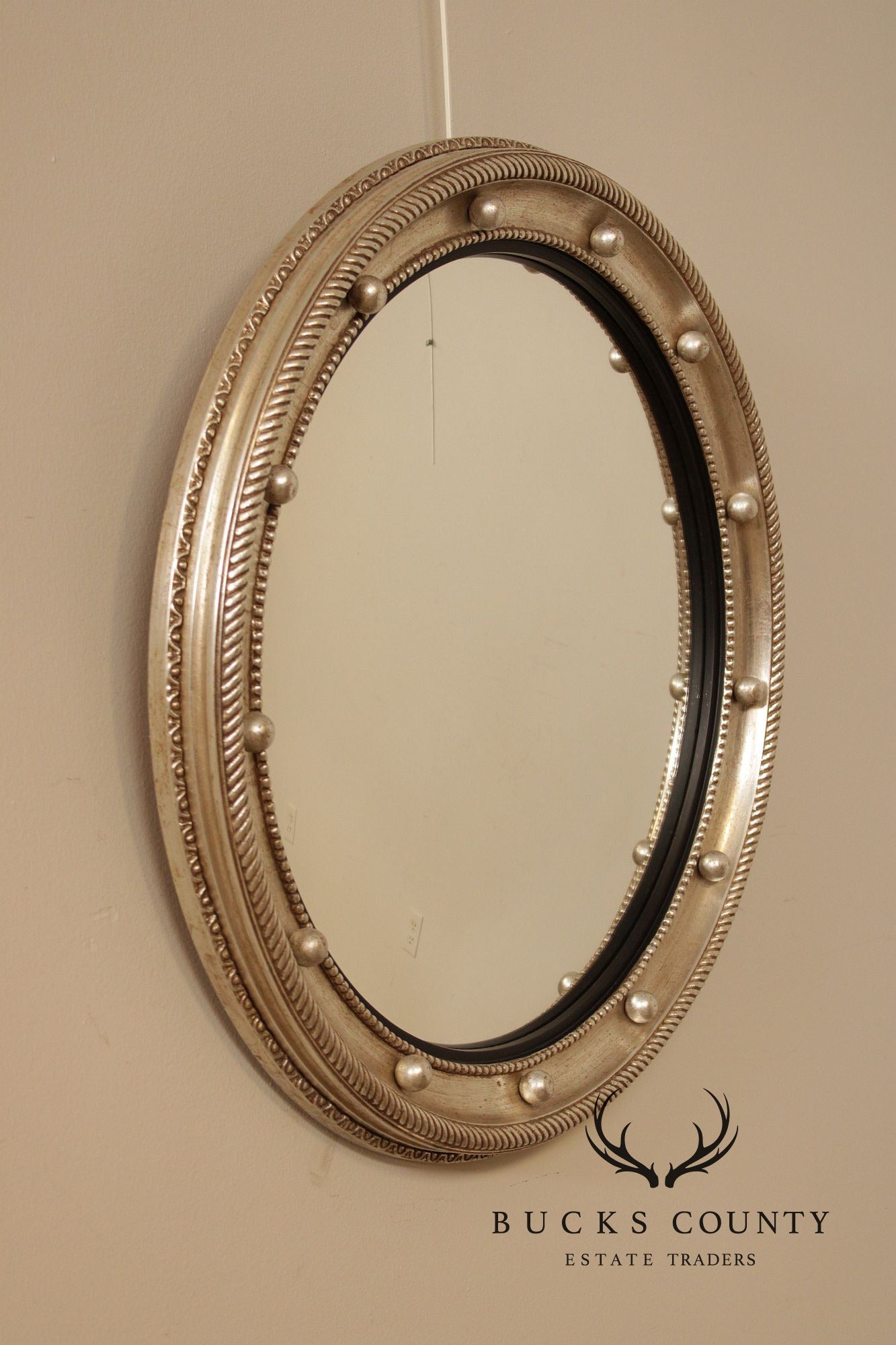 Friedman Brothers Round Silver Painted Bullseye Mirror