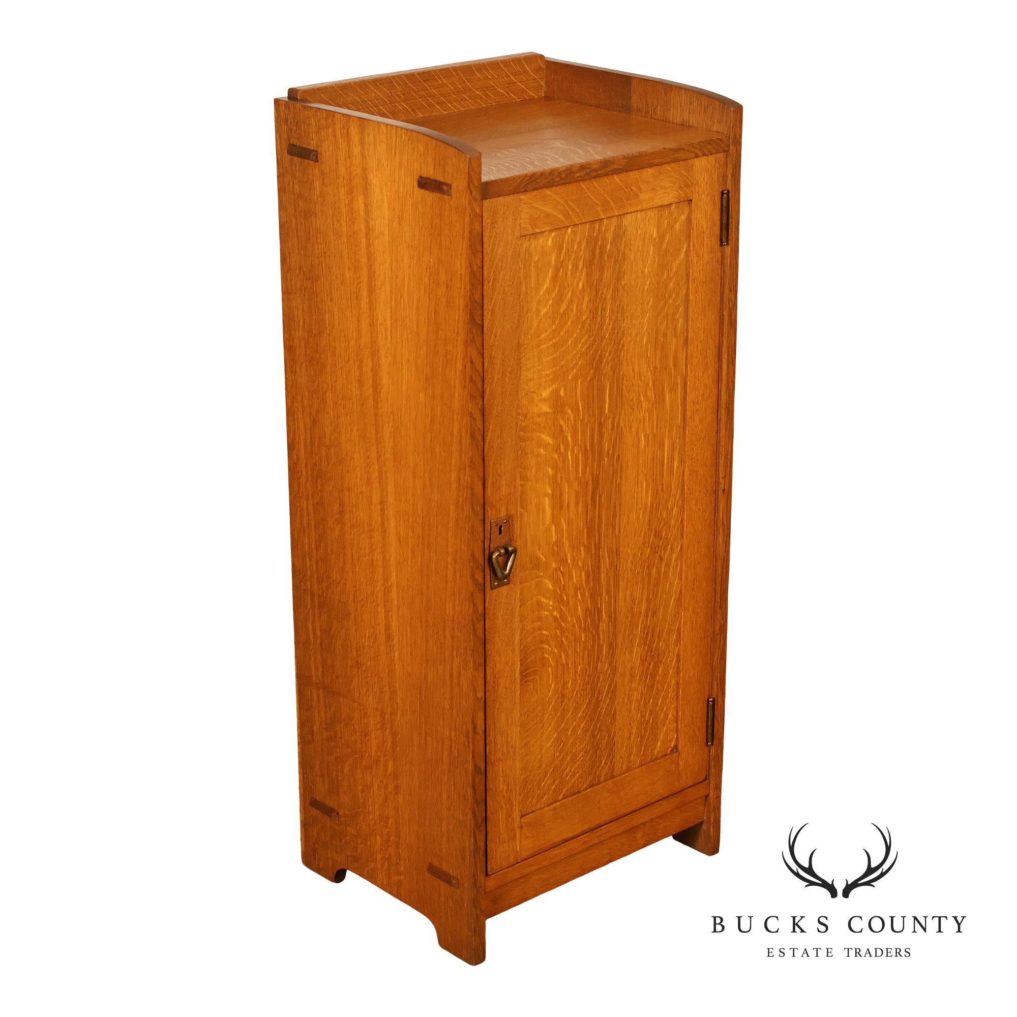 Antique Gustav Stickley No. 70 Mission Oak Music Cabinet