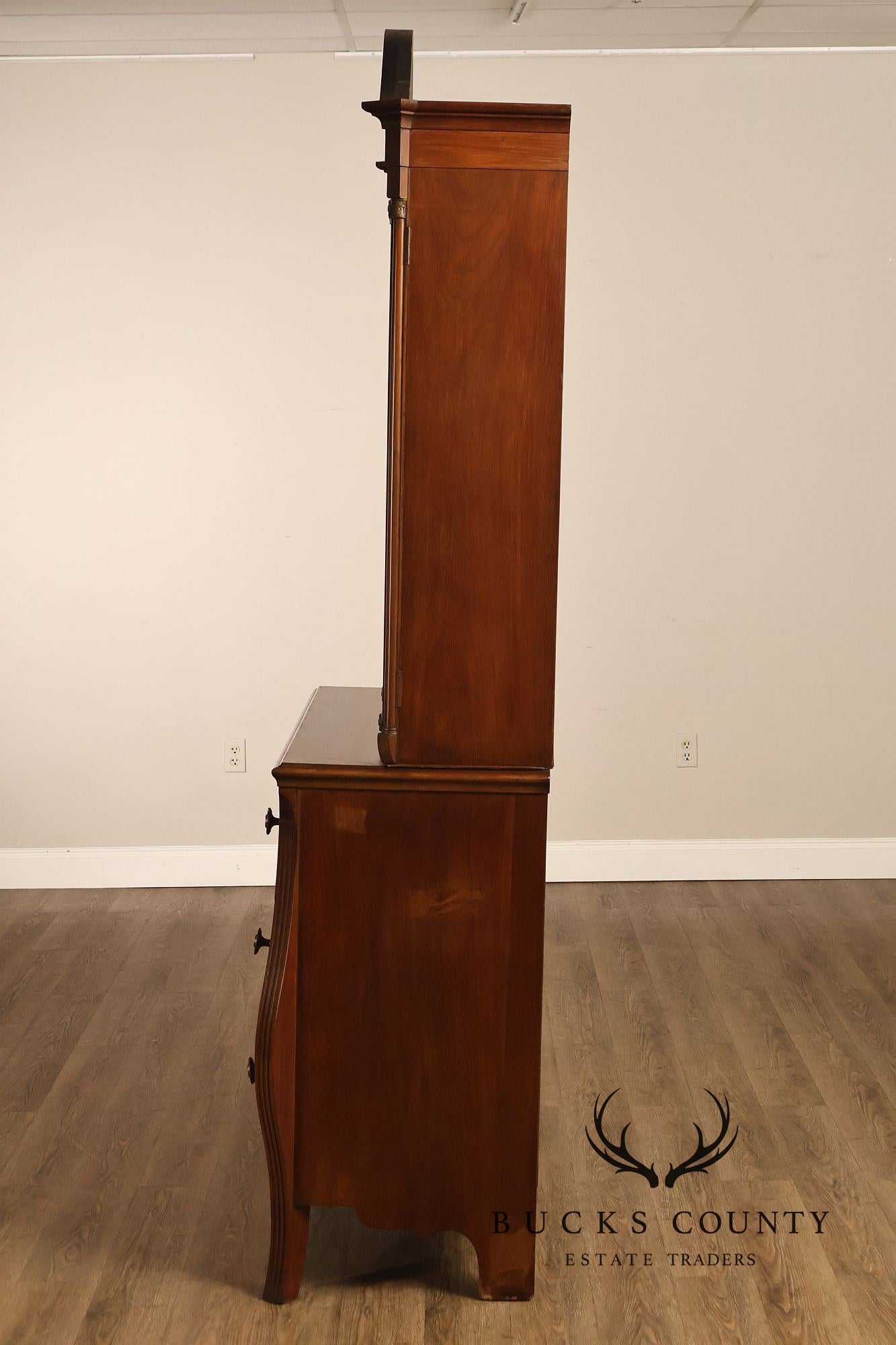 Federal Style Mahogany Secretary Bookcase With Drop Front Desk