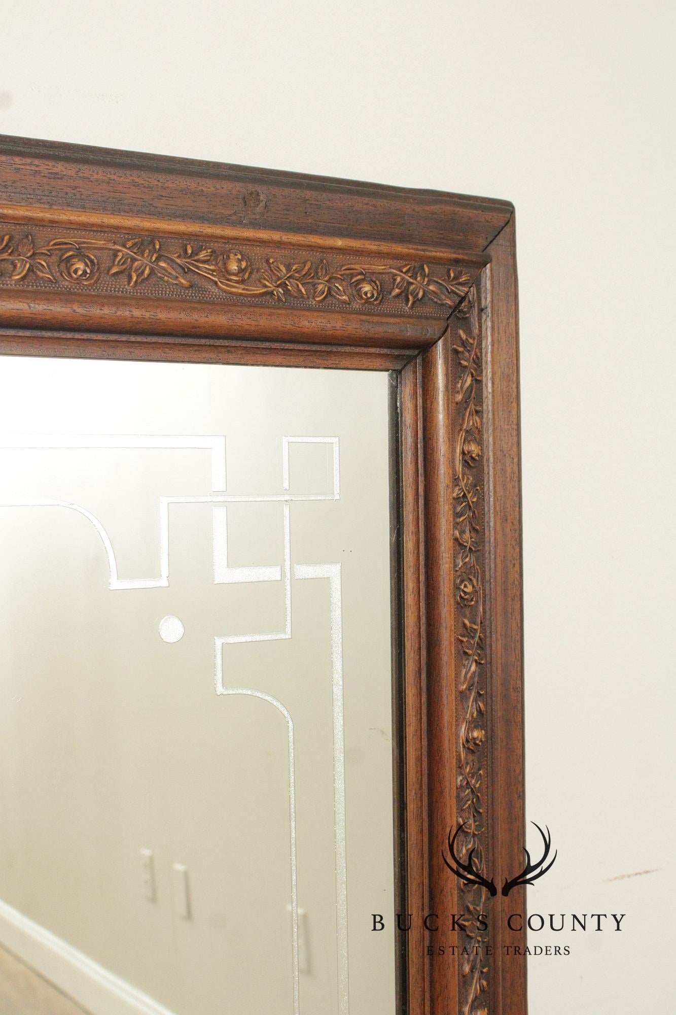 George Morton Whisky Etched and Reverse Painted Pub Mirror