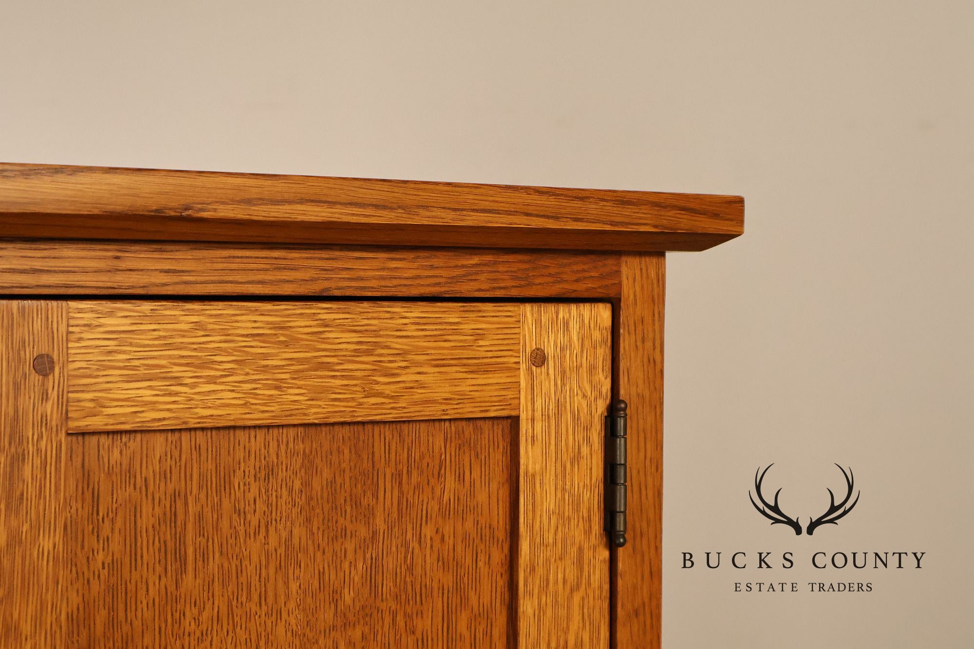 Stickley Mission Collection Oak Spindle Desk with Hutch