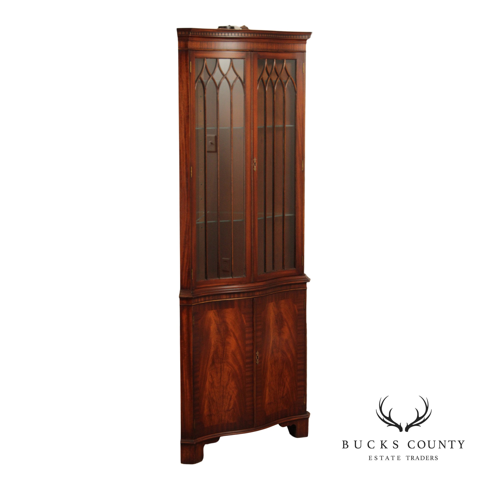 Bevan Funnell Georgian Style Mahogany Corner Cabinet
