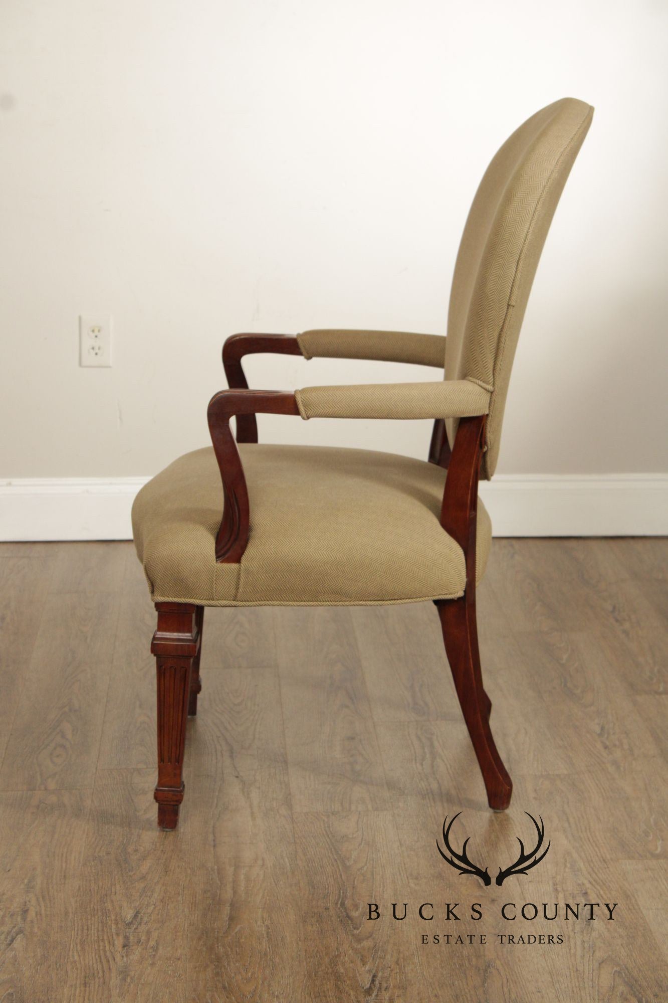 Century Furniture Italian Neoclassical Style Carved Frame Armchair