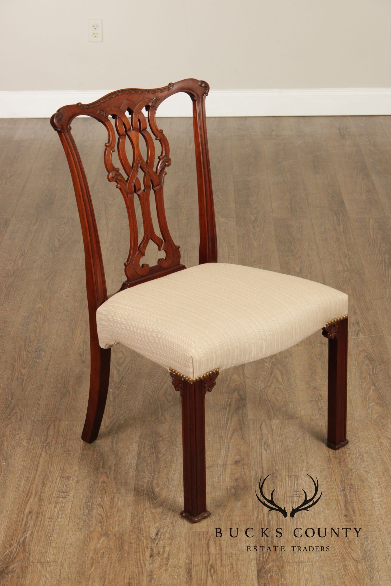 Baker Furniture Chippendale Style Set of Five Mahogany Dining Chairs