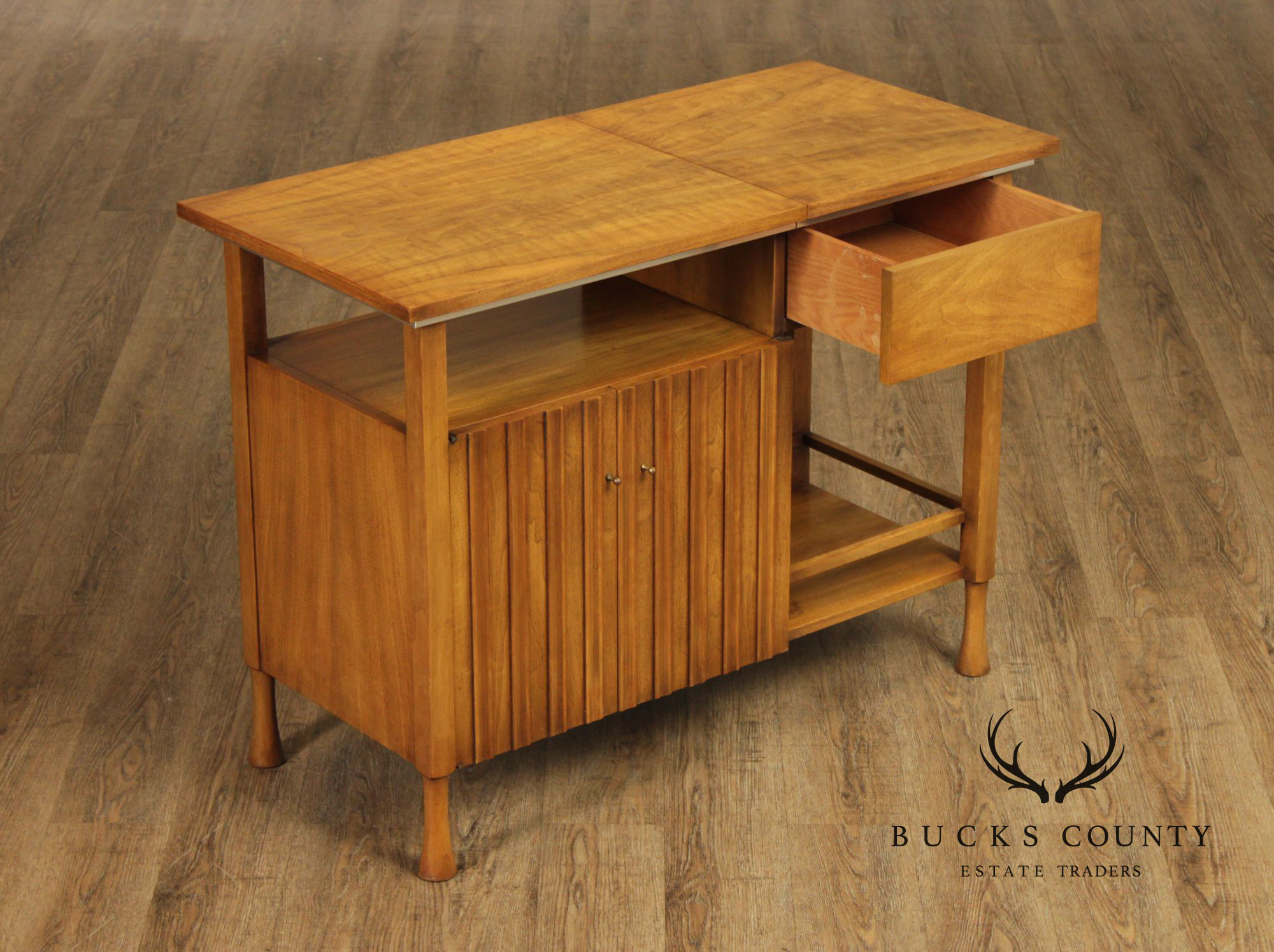 John Widdicomb Mid Century Modern Walnut Bar Cabinet