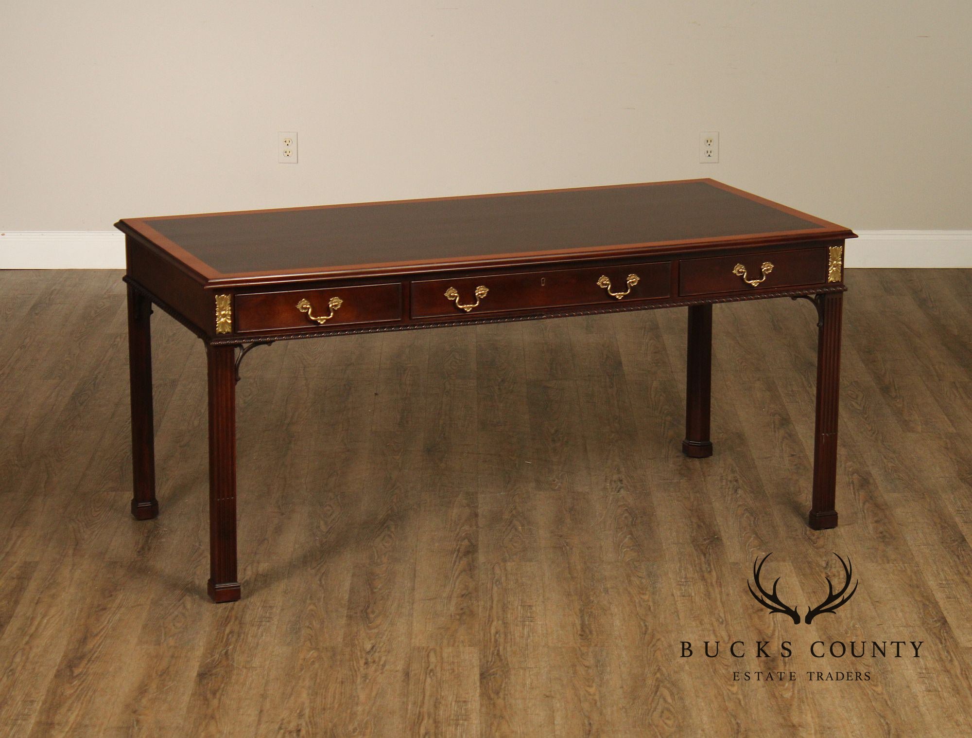 Stickley Georgian Style Banded Mahogany Writing Desk