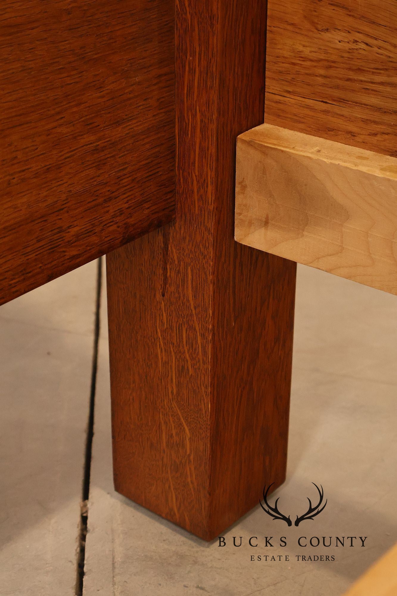 Custom Crafted Mission Style Oak Queen Bed Frame