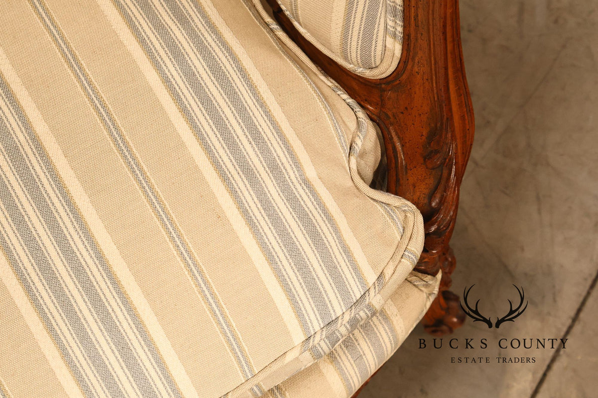 French Louis XV Style Carved Loveseat Settee