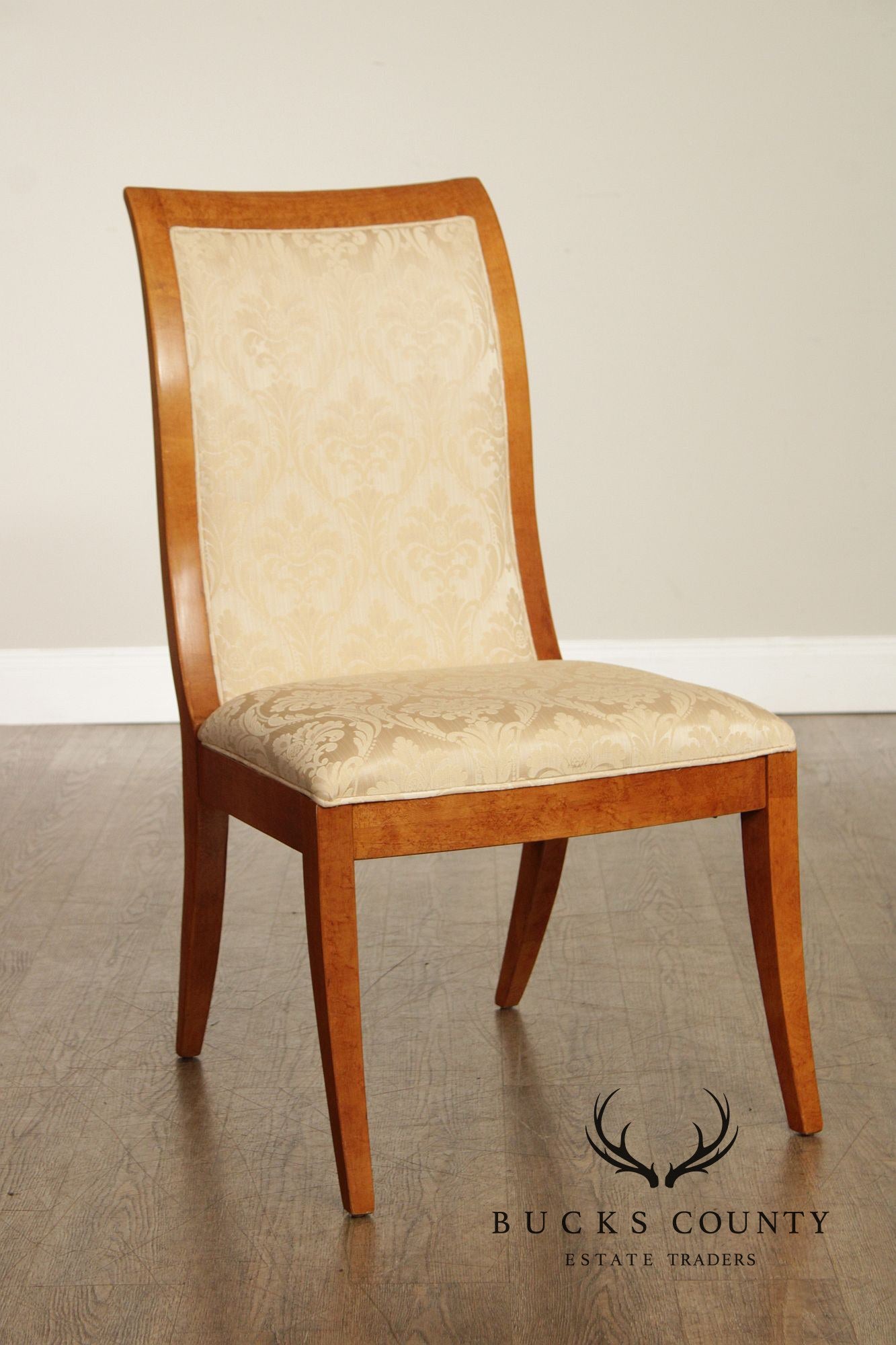 Hickory White Empire Style Set of Eight Maple Dining Chairs