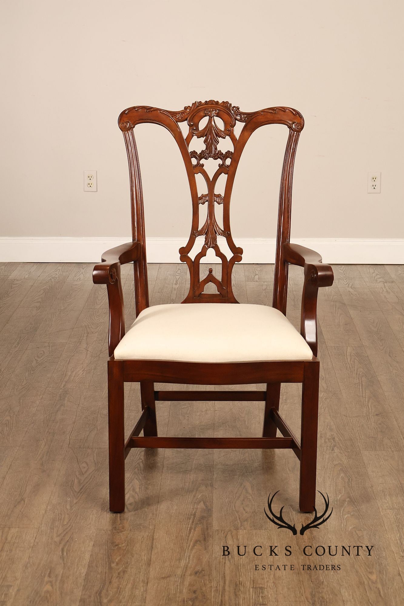 Scarborough House Chippendale Style Pair Of Mahogany Armchairs