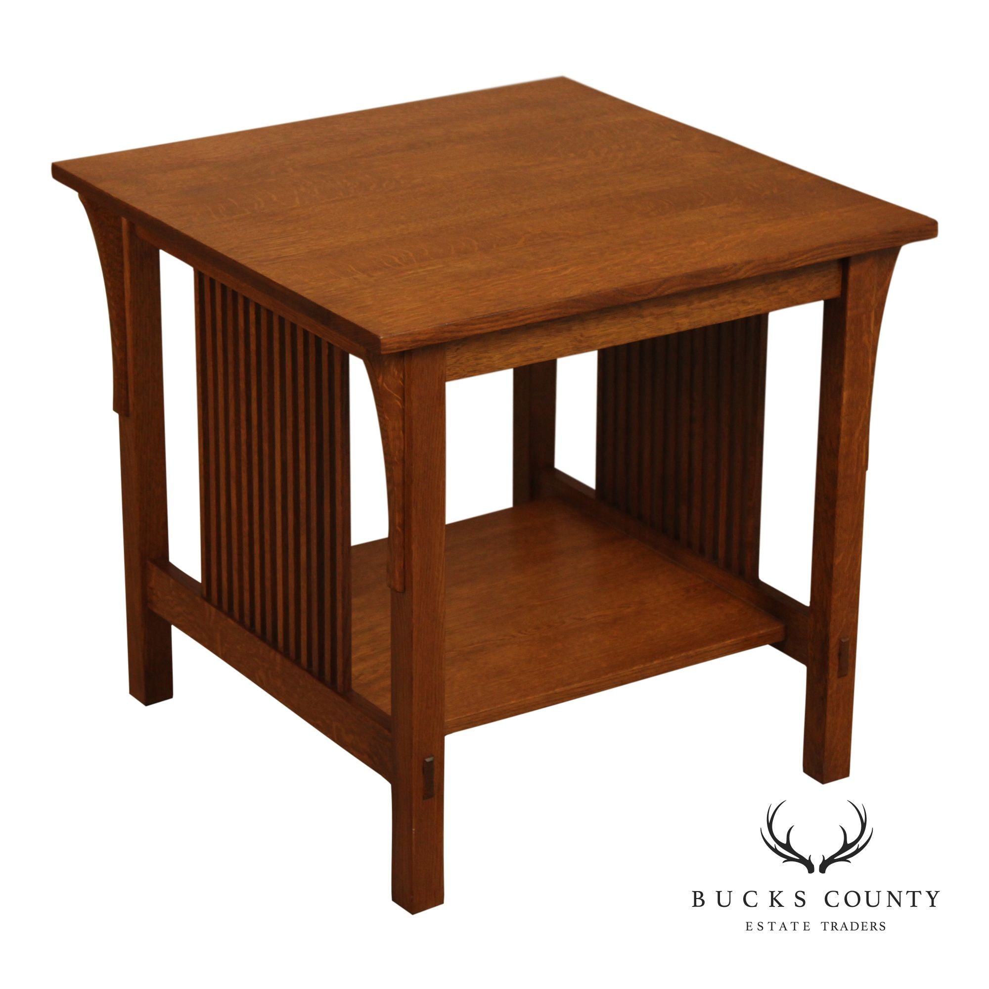 Stickley Mission Collection Oak Spindle Lamp Table