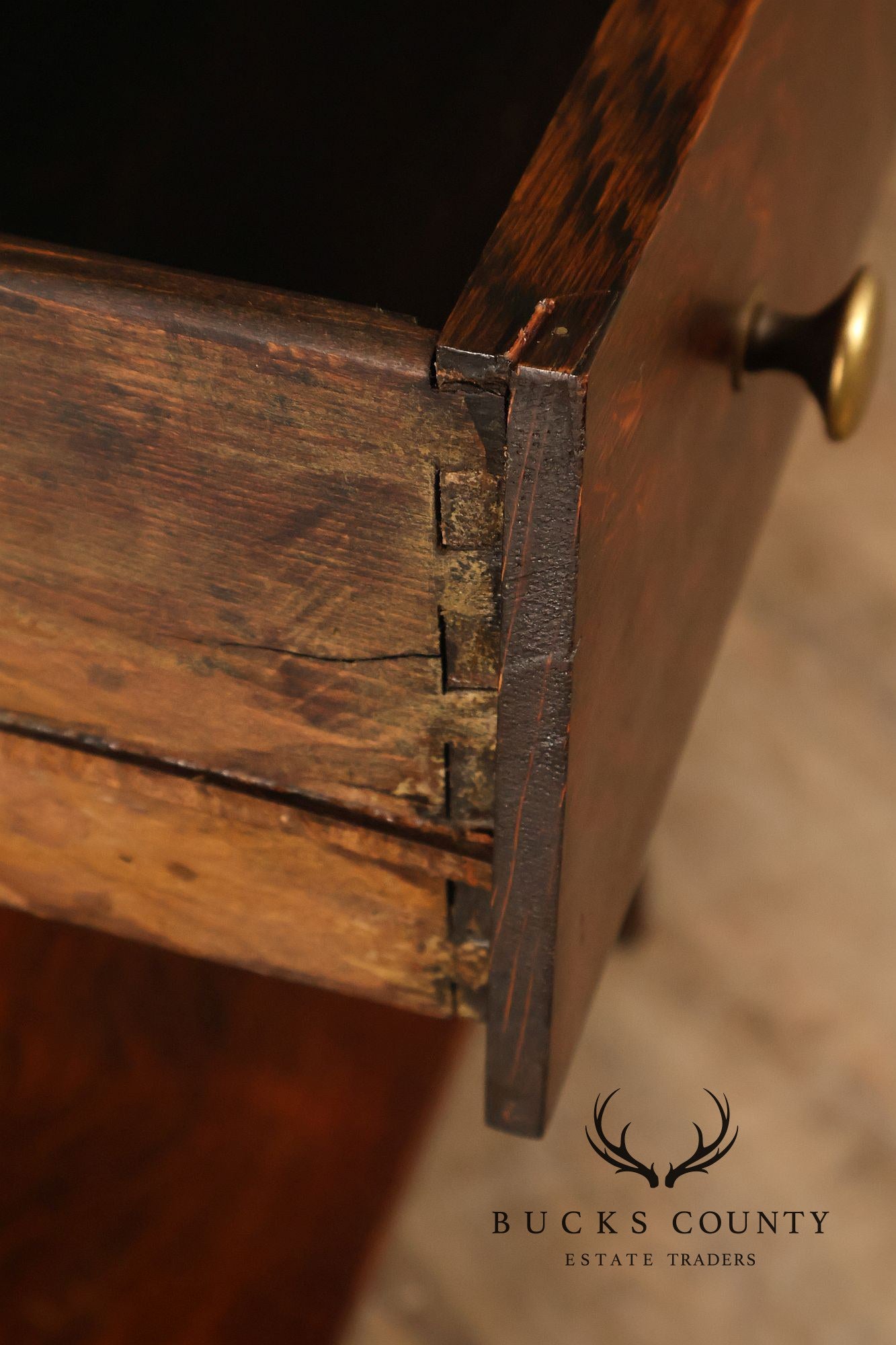 Antique Arts And Crafts Style Solid Oak Console Table With Drawer