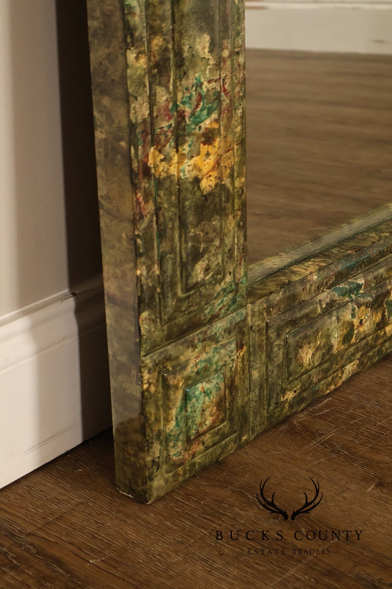 Faux Marble Geometric Framed Wall Mirror 47' x 36"