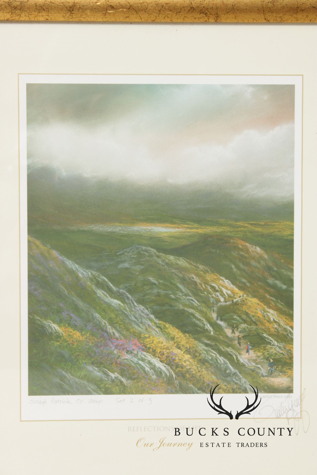 Philip Gray Impressionist Style LandHand Signed Print, 'Croagh Patrick, Co. Mayo'