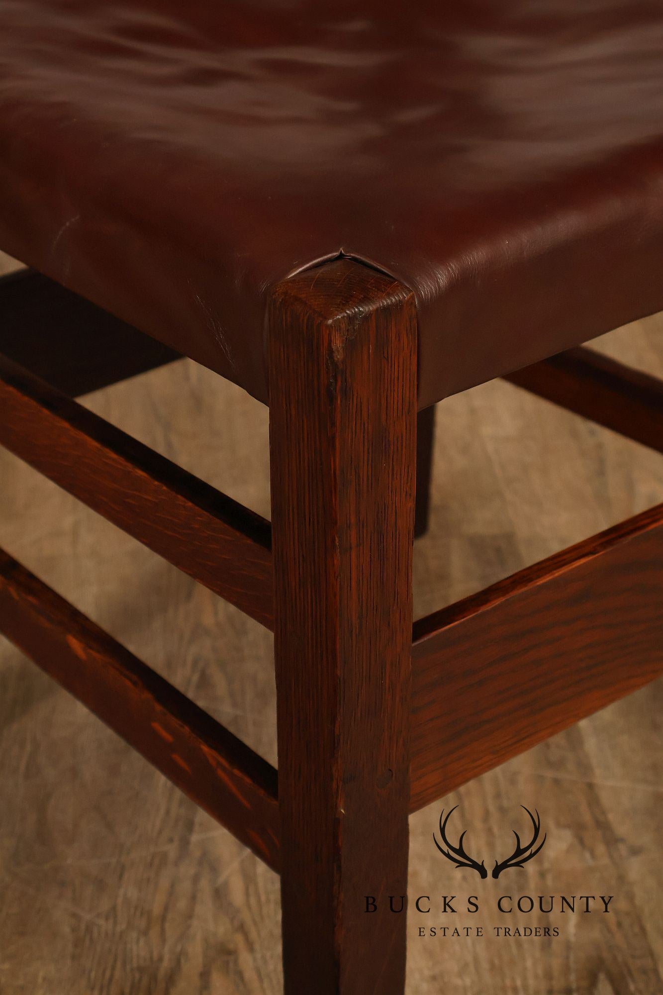 Antique Gustav Stickley No. 306 1/2 Oak Dining Chairs Set Of Seven