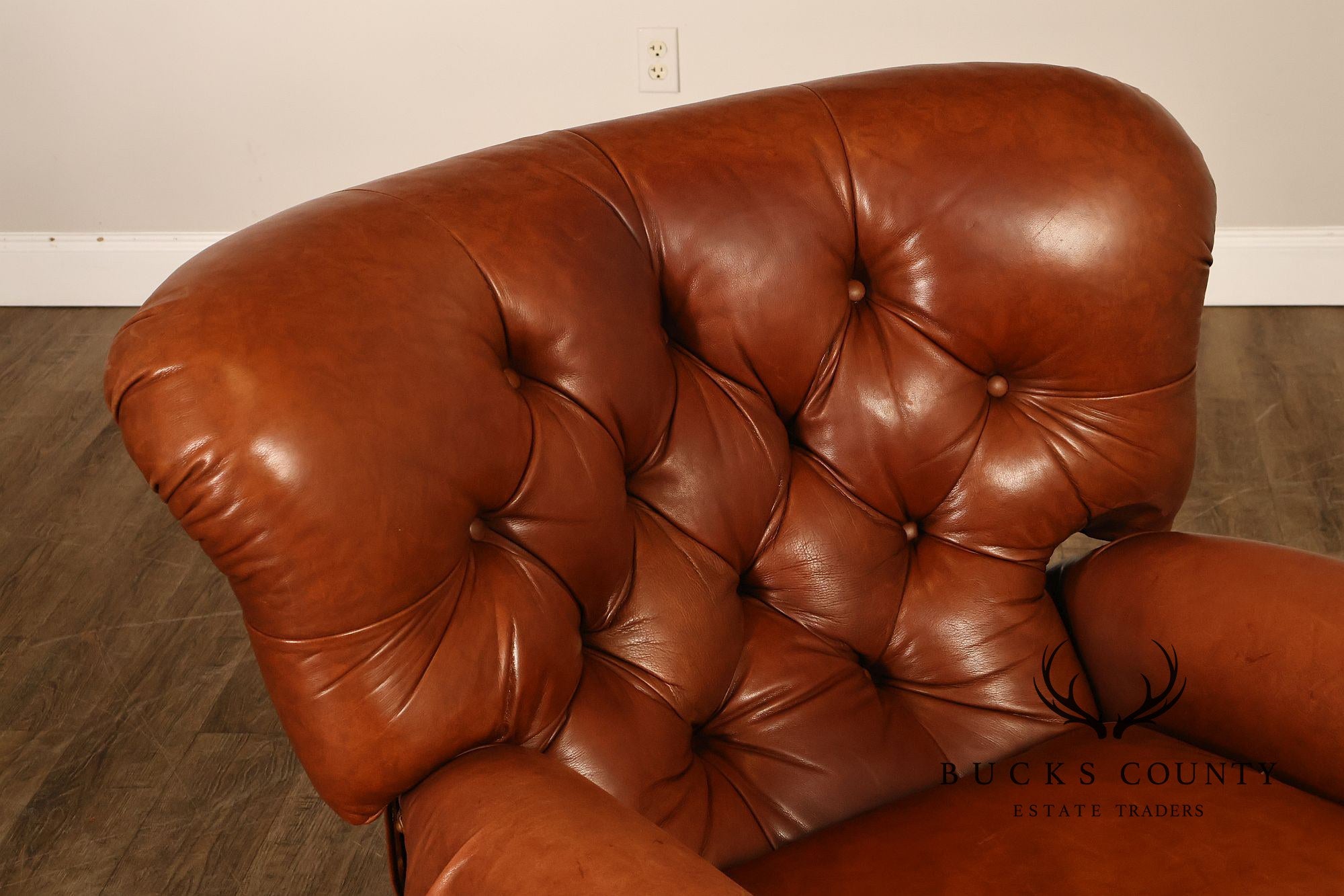 La-Z-Boy Tufted Leather Recliner Chair and Ottoman