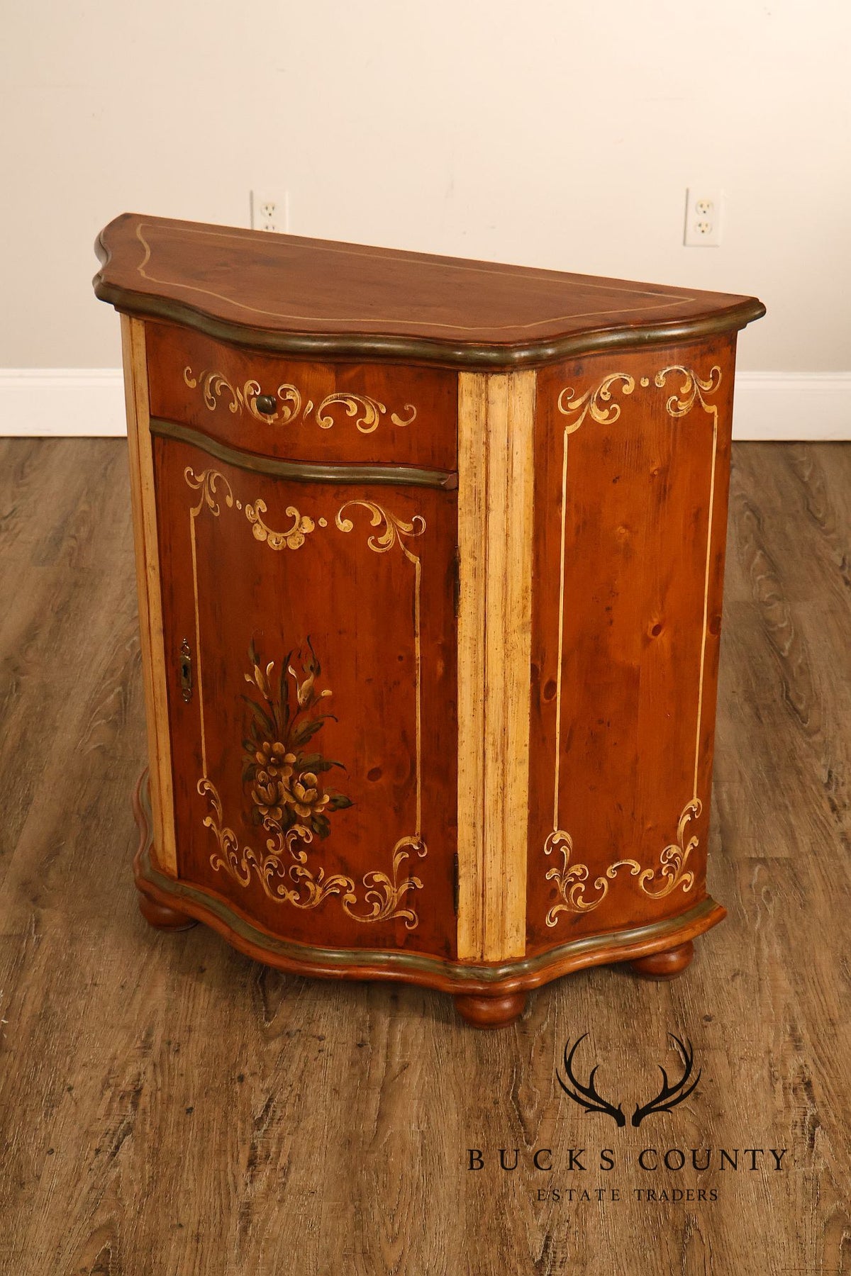 Venetian Style Hand Painted Console Cabinet