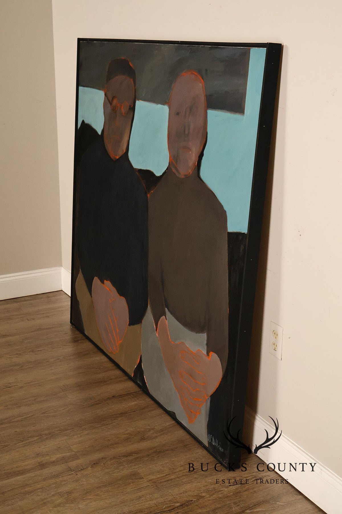 Anne Copper Dobbins Oil Painting, 'Artist and Her Husband'