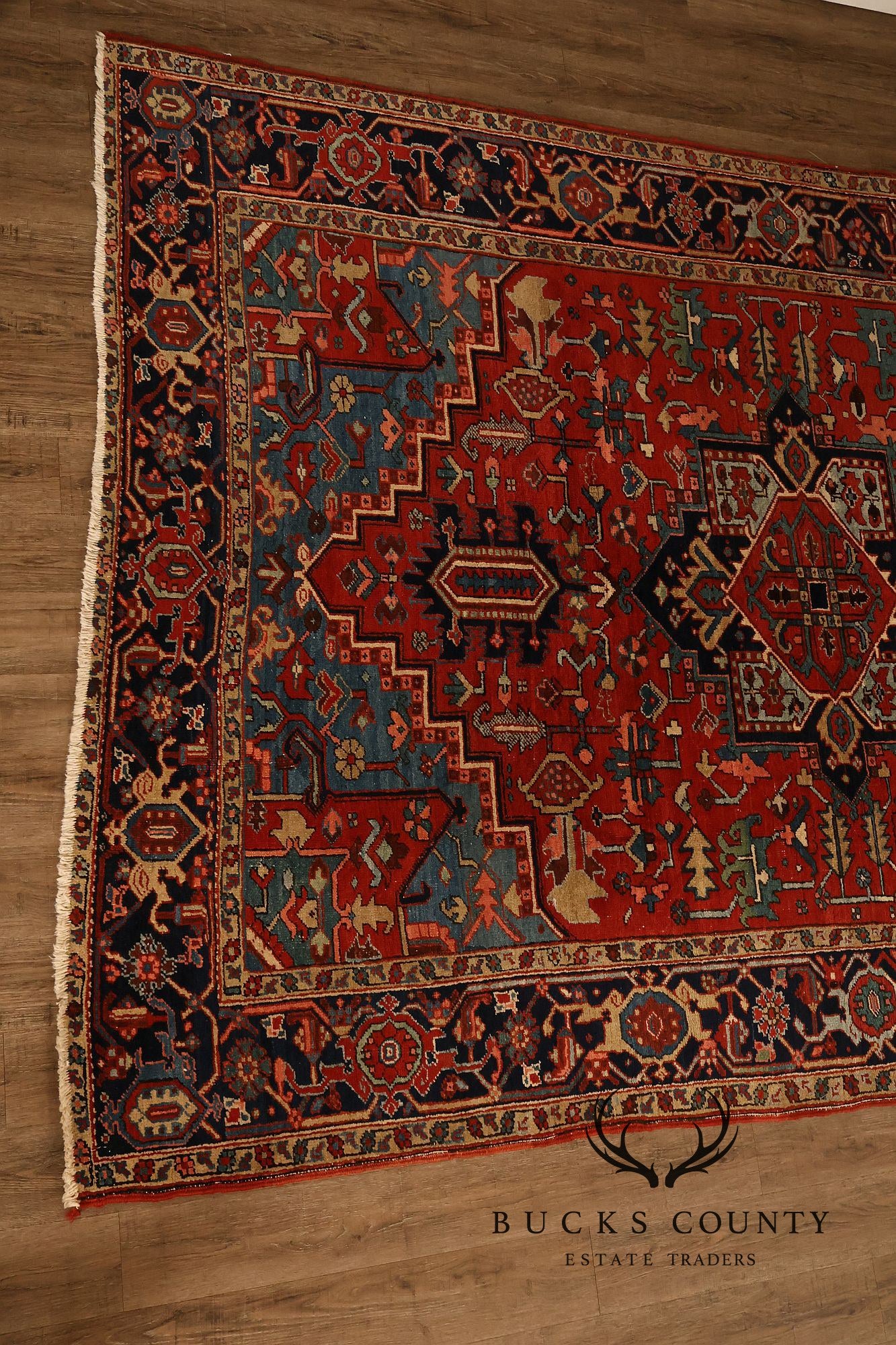 Vintage Heriz Hand Tied Persian Rug 90'" X 123"