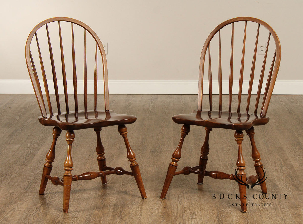 Frederick Duckloe Colonial Revival Style Pair of Windsor Side Chairs