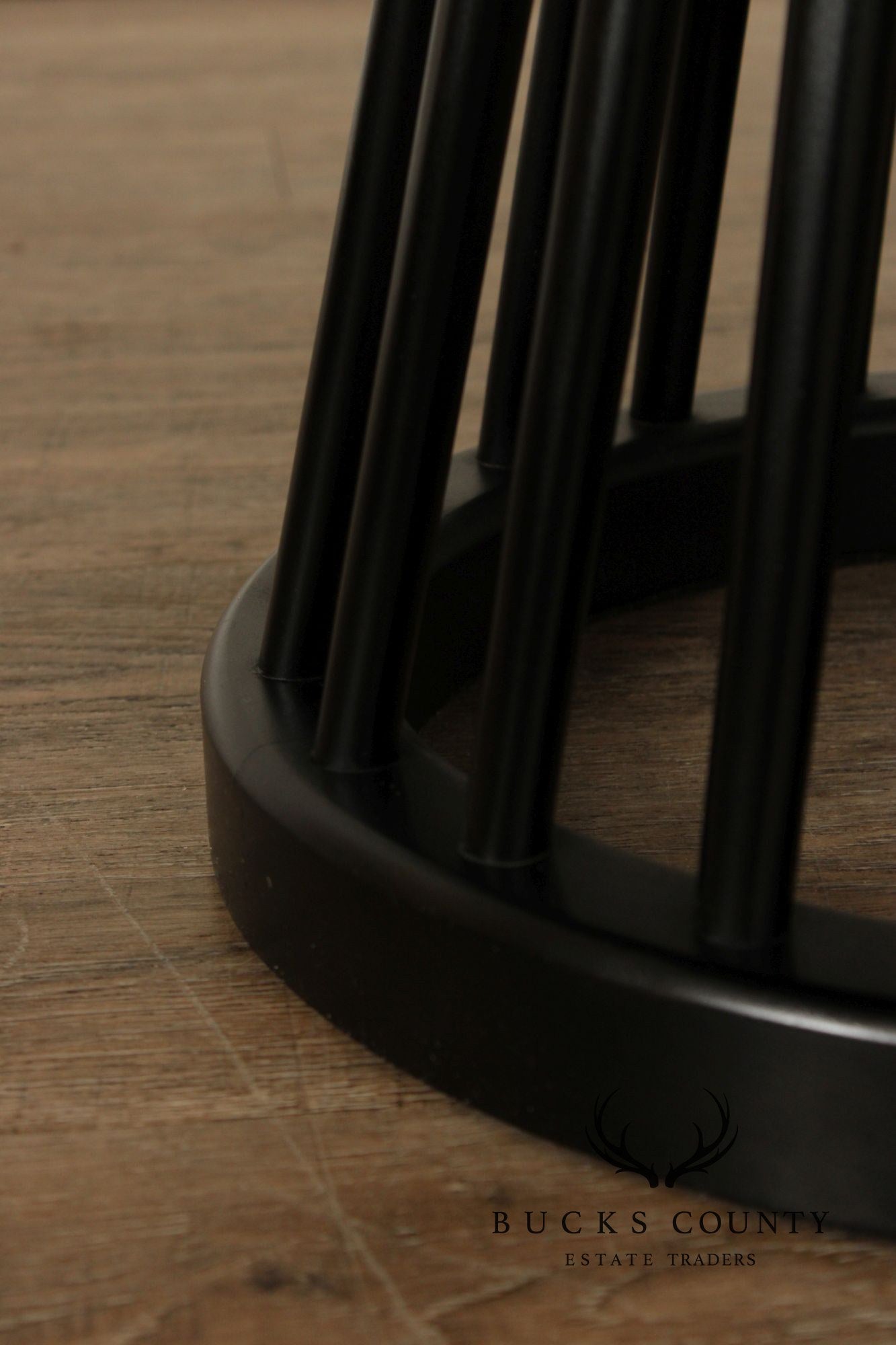 Tom Dixon Modern 'Fan' Oak Round Black Coffee Table