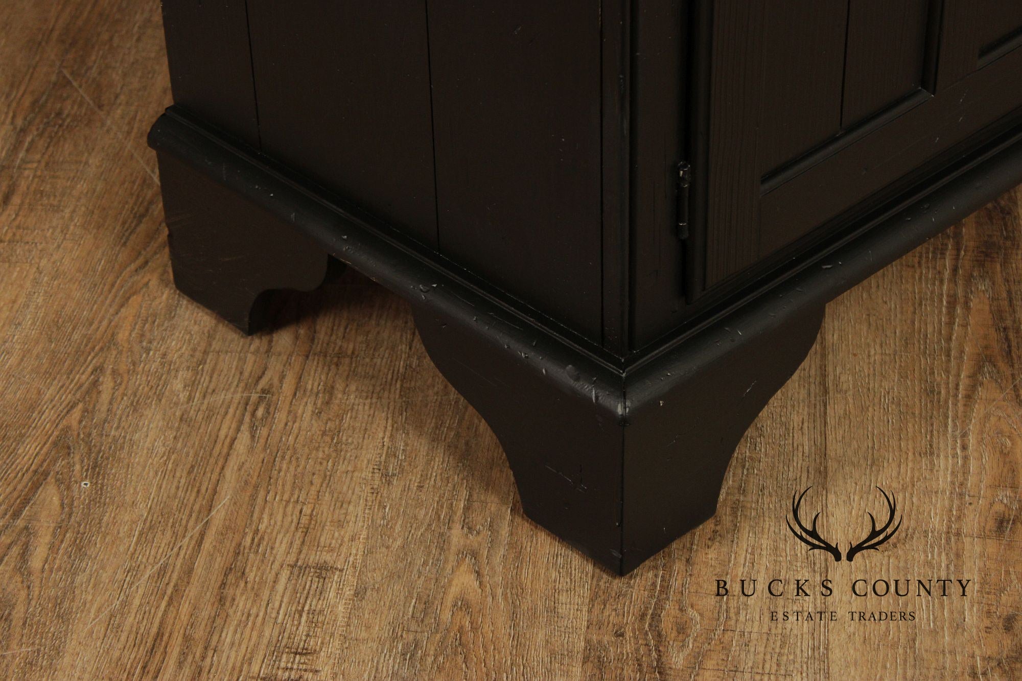 Ethan Allen Made In America Black Painted Three Drawer Buffet