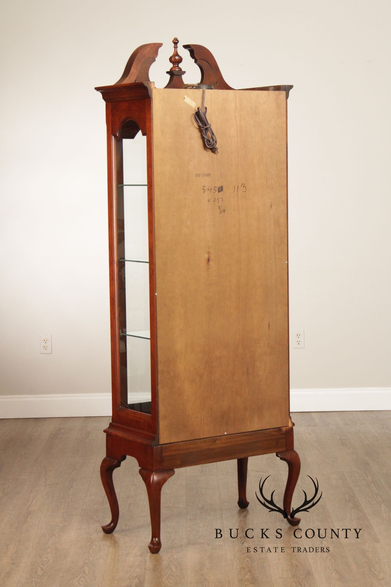 Queen Anne Style Cherry Display Cabinet