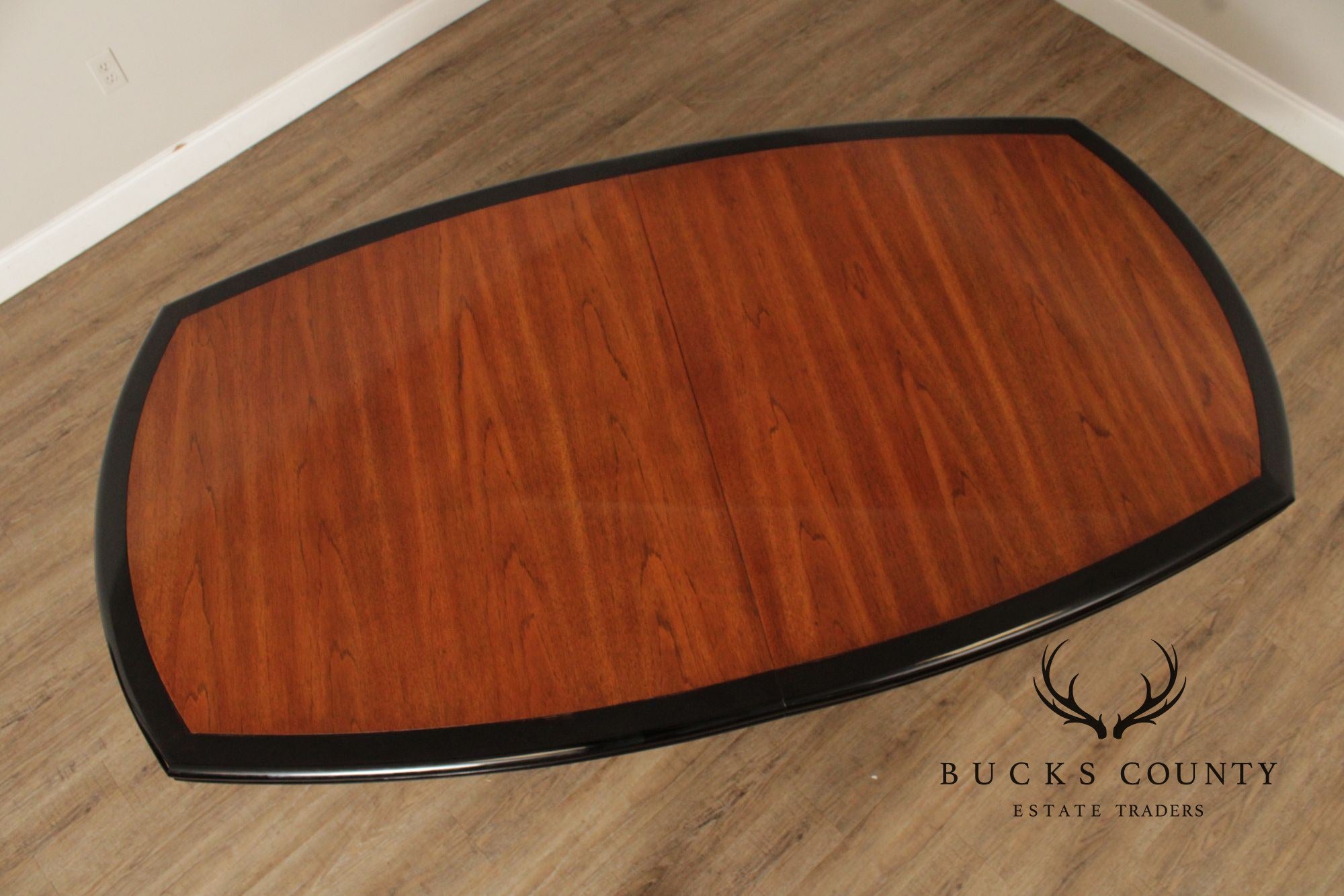 Century Furniture Expandable Modern Two Toned Ebonized Dining Table