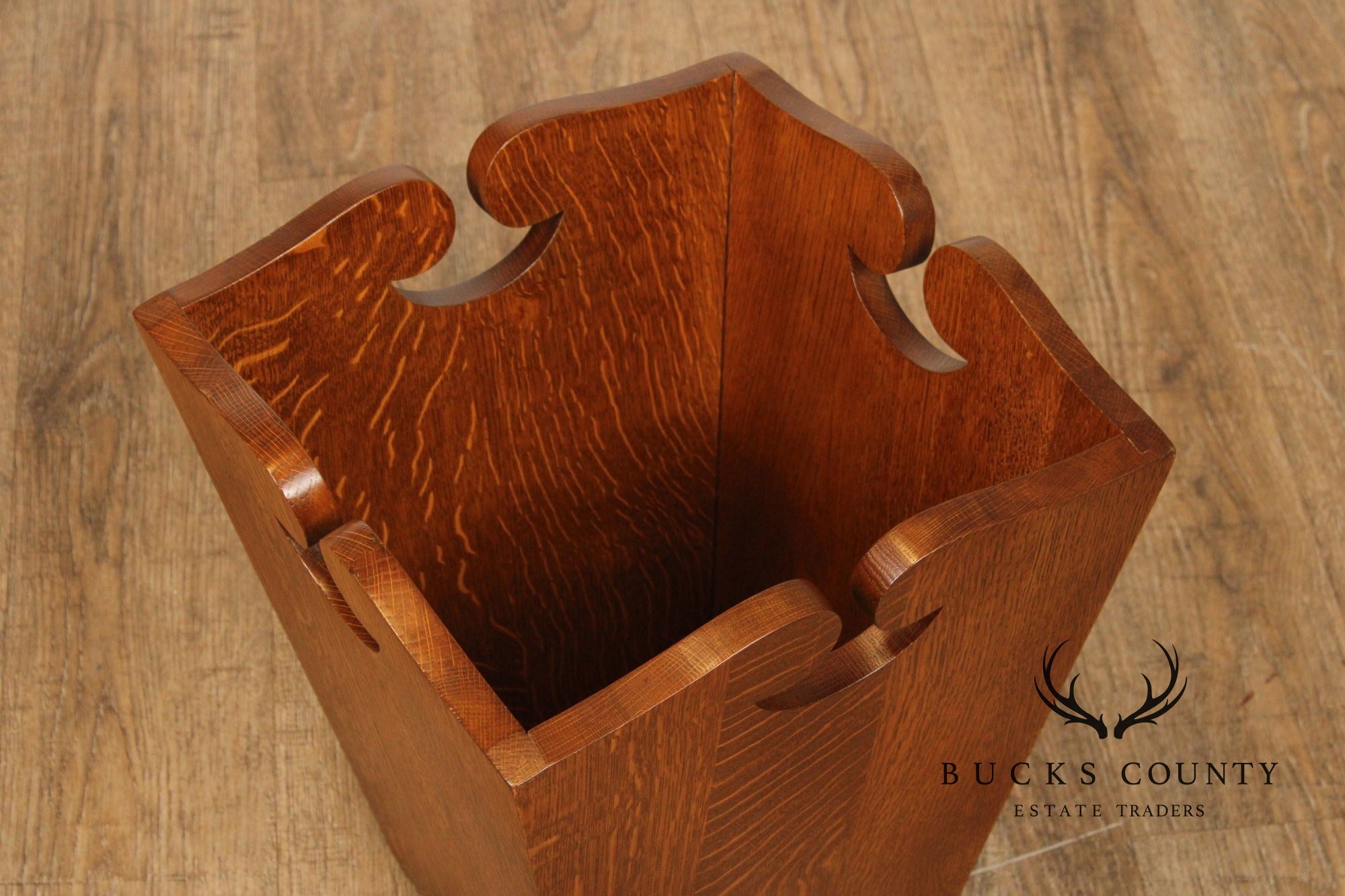 Stickley Mission Collection Oak Waste Basket