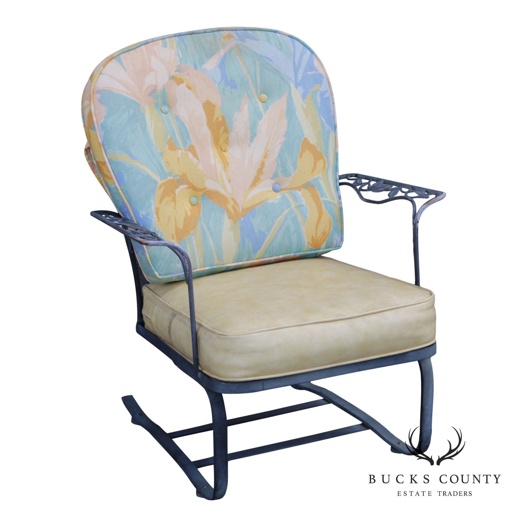 Woodard 'Chantilly Rose' Cast Iron Outdoor Lounge Chair