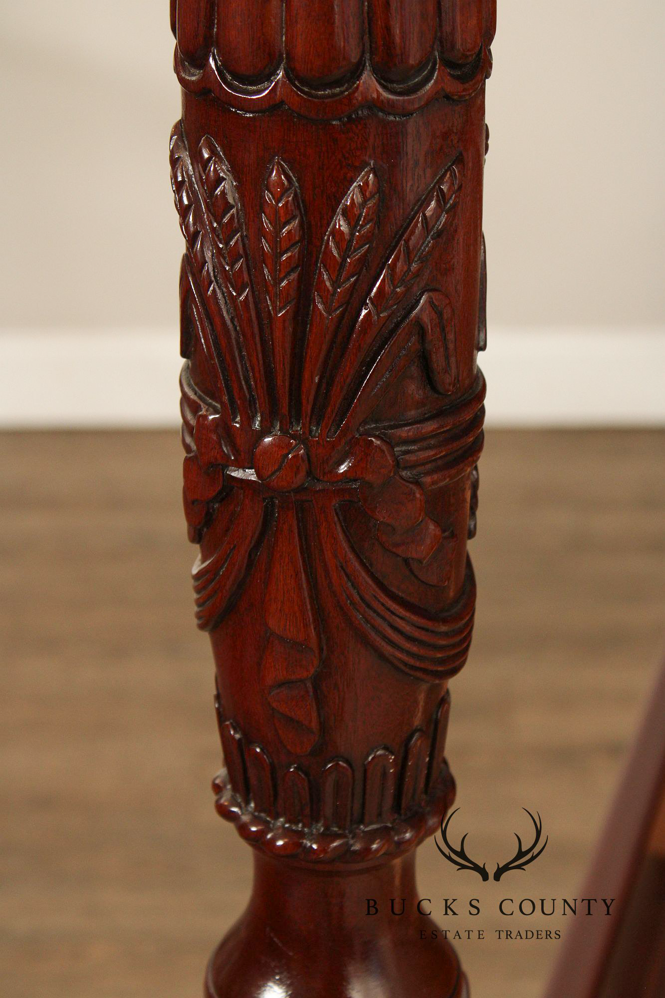 Link Taylor Mahogany King Rice Carved Poster Bed