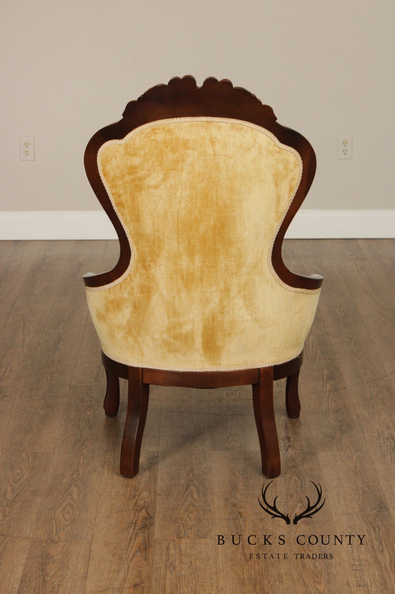 Kimball Furniture Victorian Style Pair of Carved Mahogany Parlor Chairs