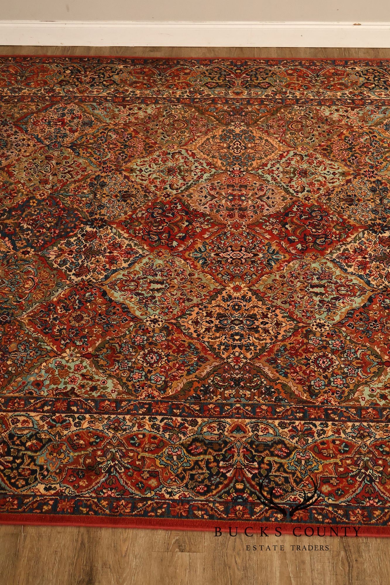 Karastan 8’ 8” X 12’ Multicolor Panel Kirman Wool Area Rug