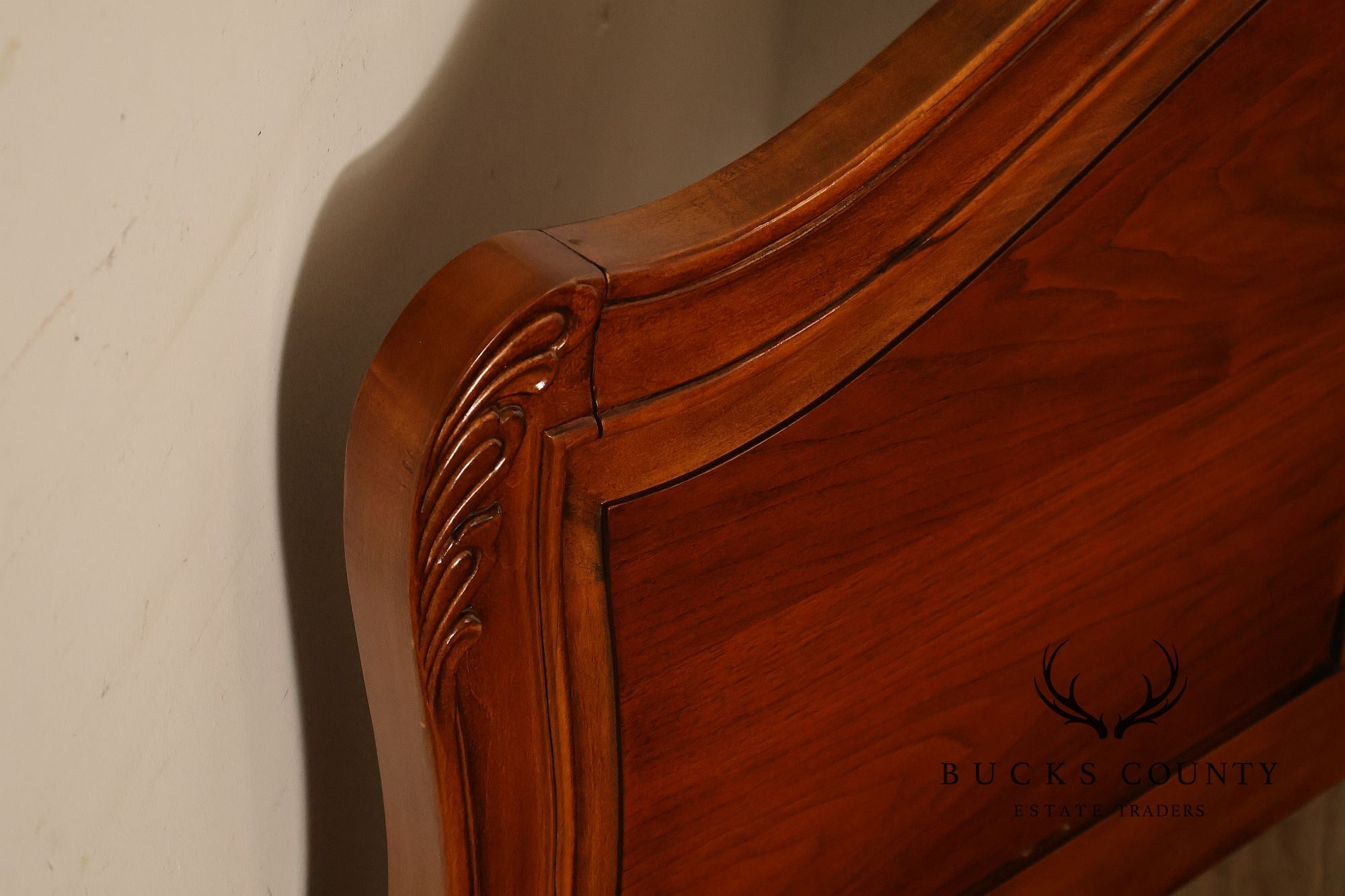 Henredon Carved Cherry King Size Bed Frame