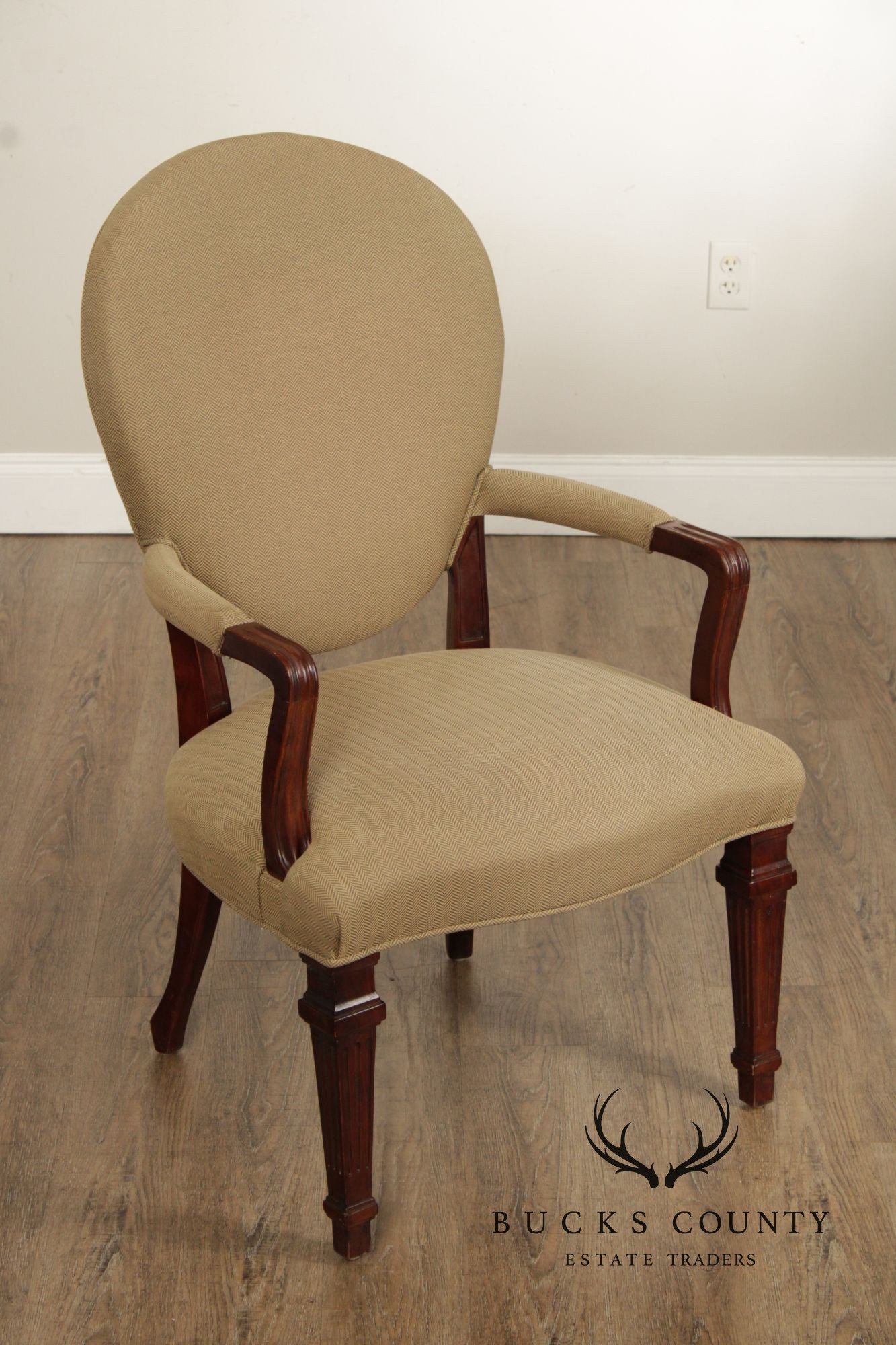 Century Furniture Italian Neoclassical Style Carved Frame Armchair