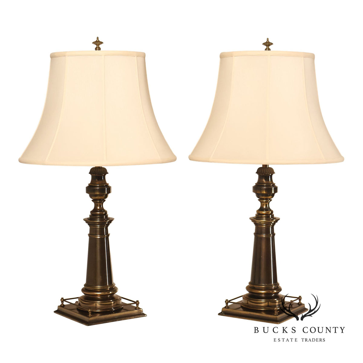 Stiffel Vintage Pair of Brass Baluster Table Lamps