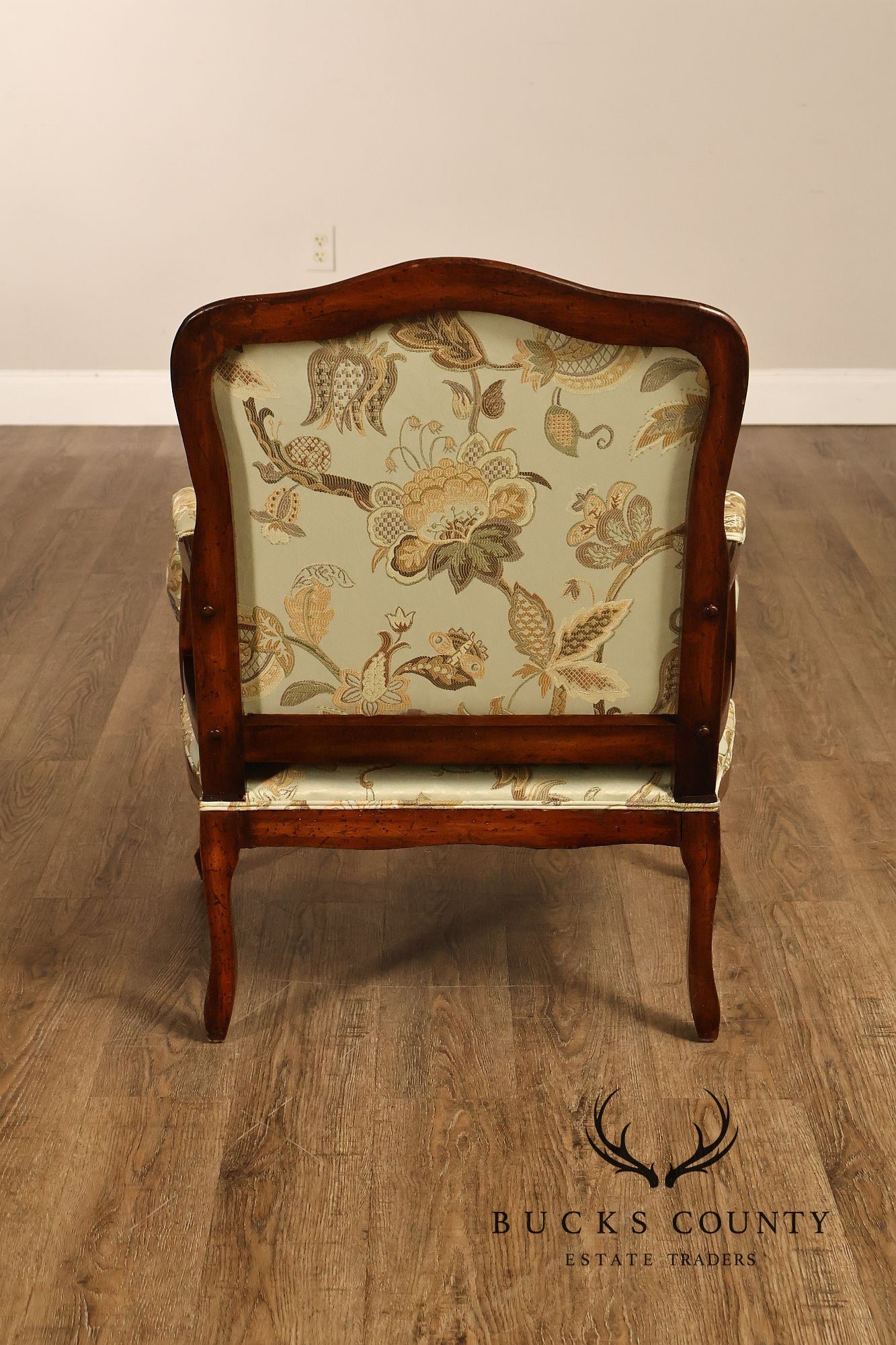 Louis XV Style Pair Of Bergere Upholstered Lounge Chairs