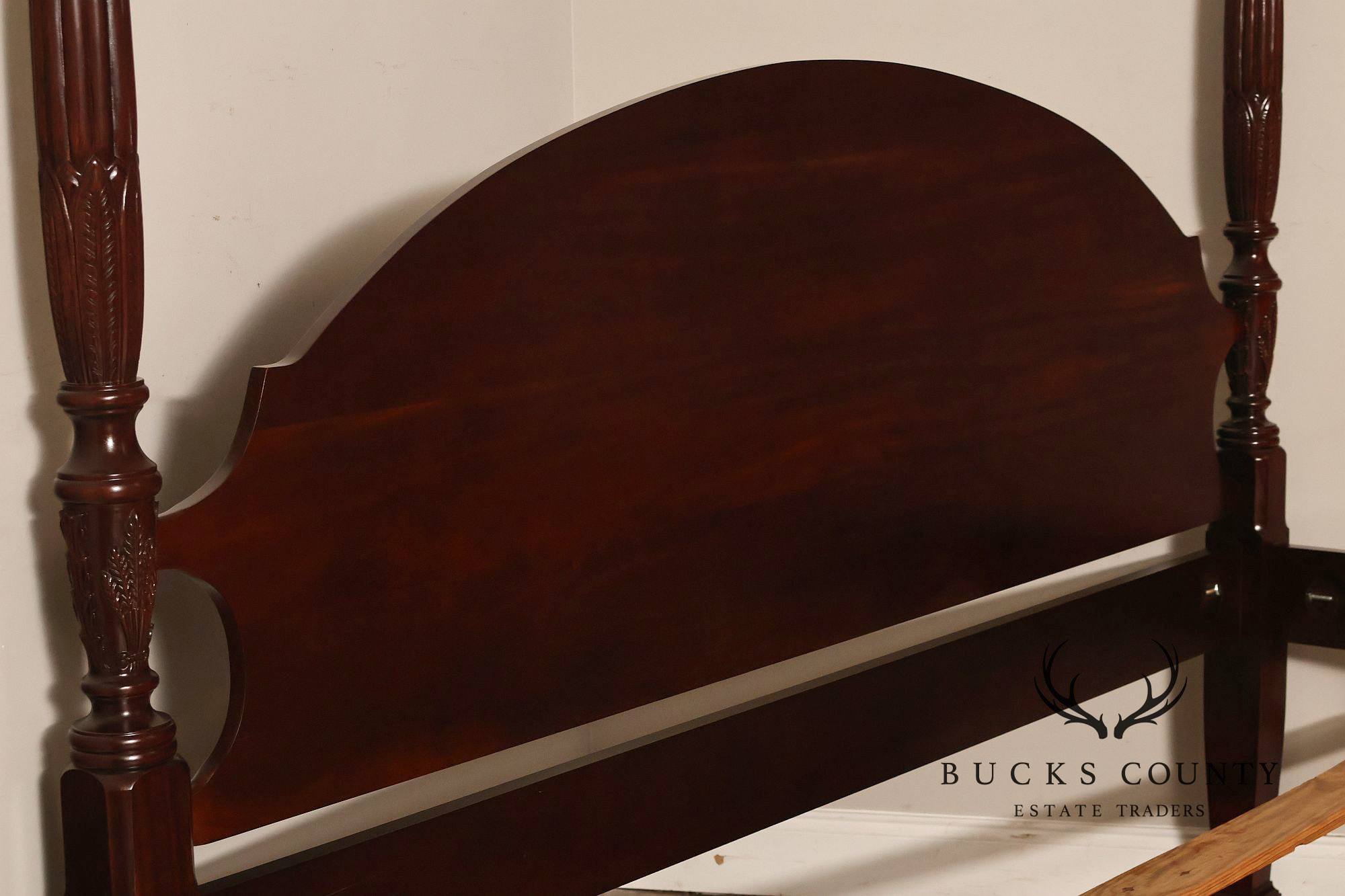 Craftique Mebane Rice Traditional Mahogany King Four Poster Bed