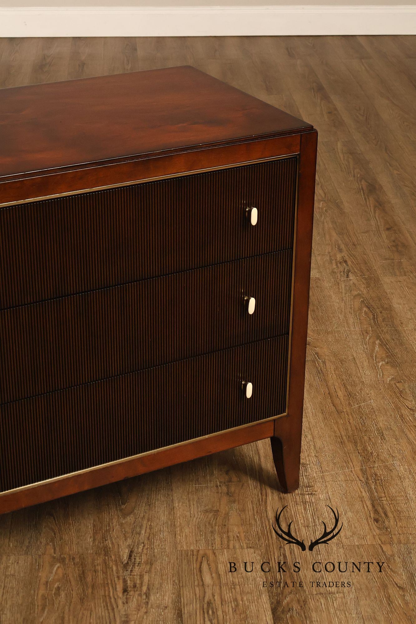 Caracole Art Deco Style Pair of Mahogany Chest Nightstands
