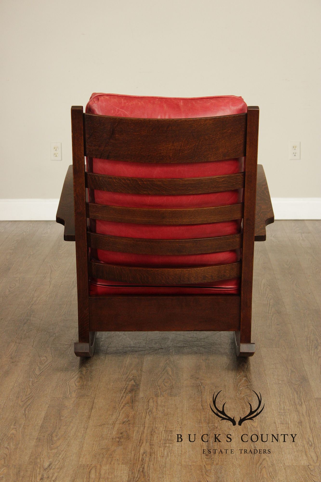 Stickley Mission Collection Oak And Leather Rocker