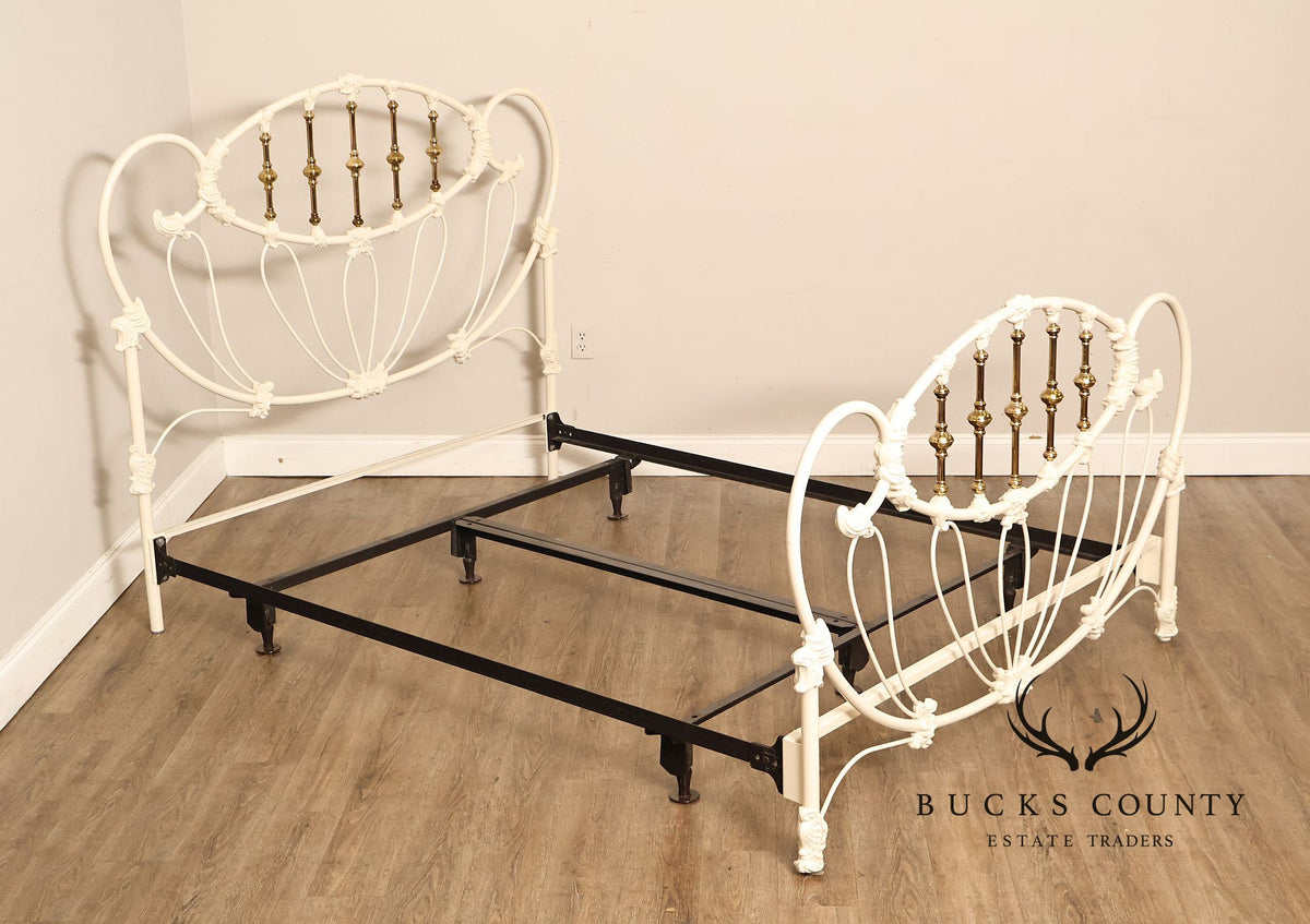 Elliott’s Designs, Inc. Wrought Iron and Brass Queen Bed