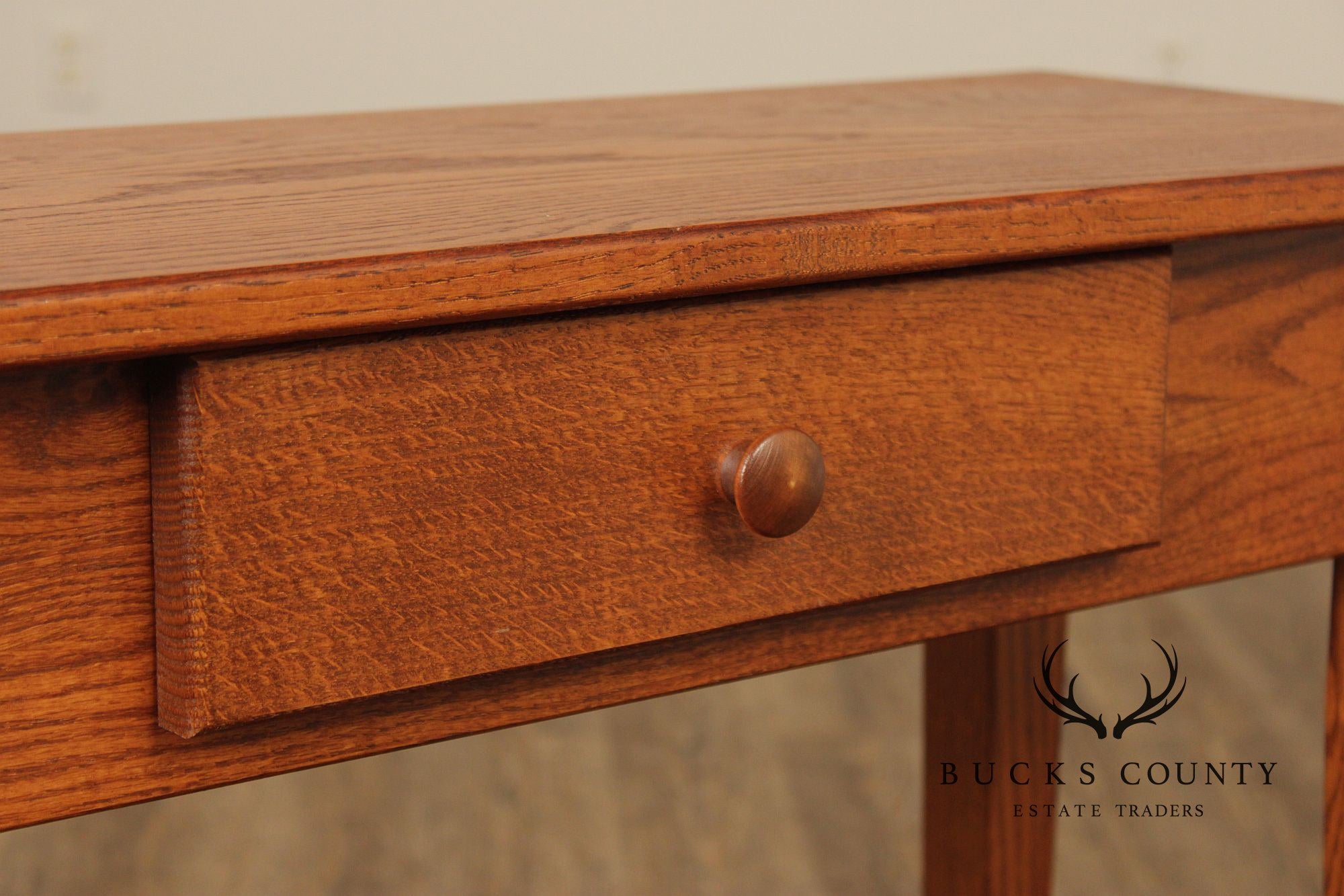 Shaker Style Narrow Oak Console Table