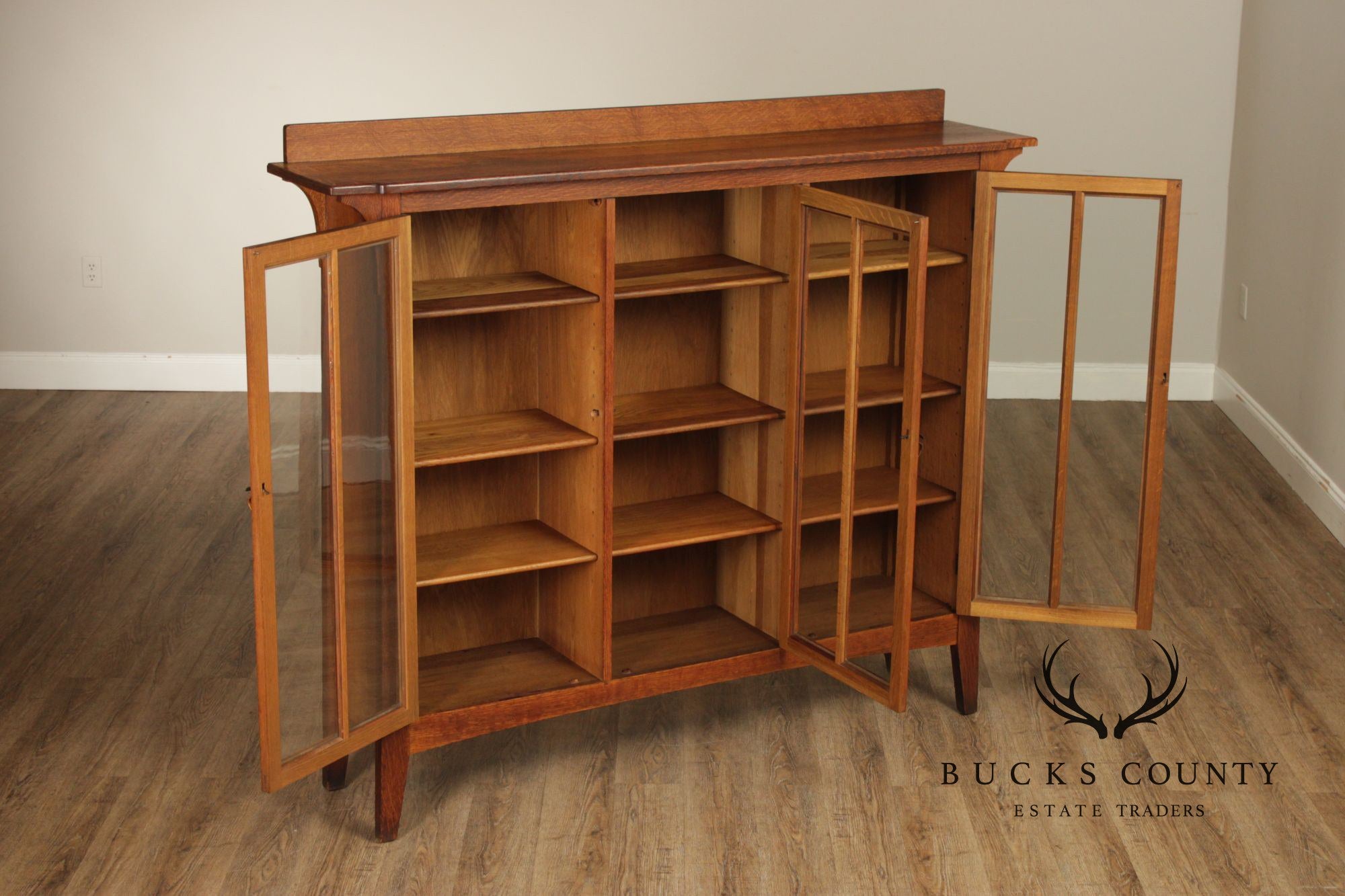 Limbert Antique Mission Oak Three Door Bookcase