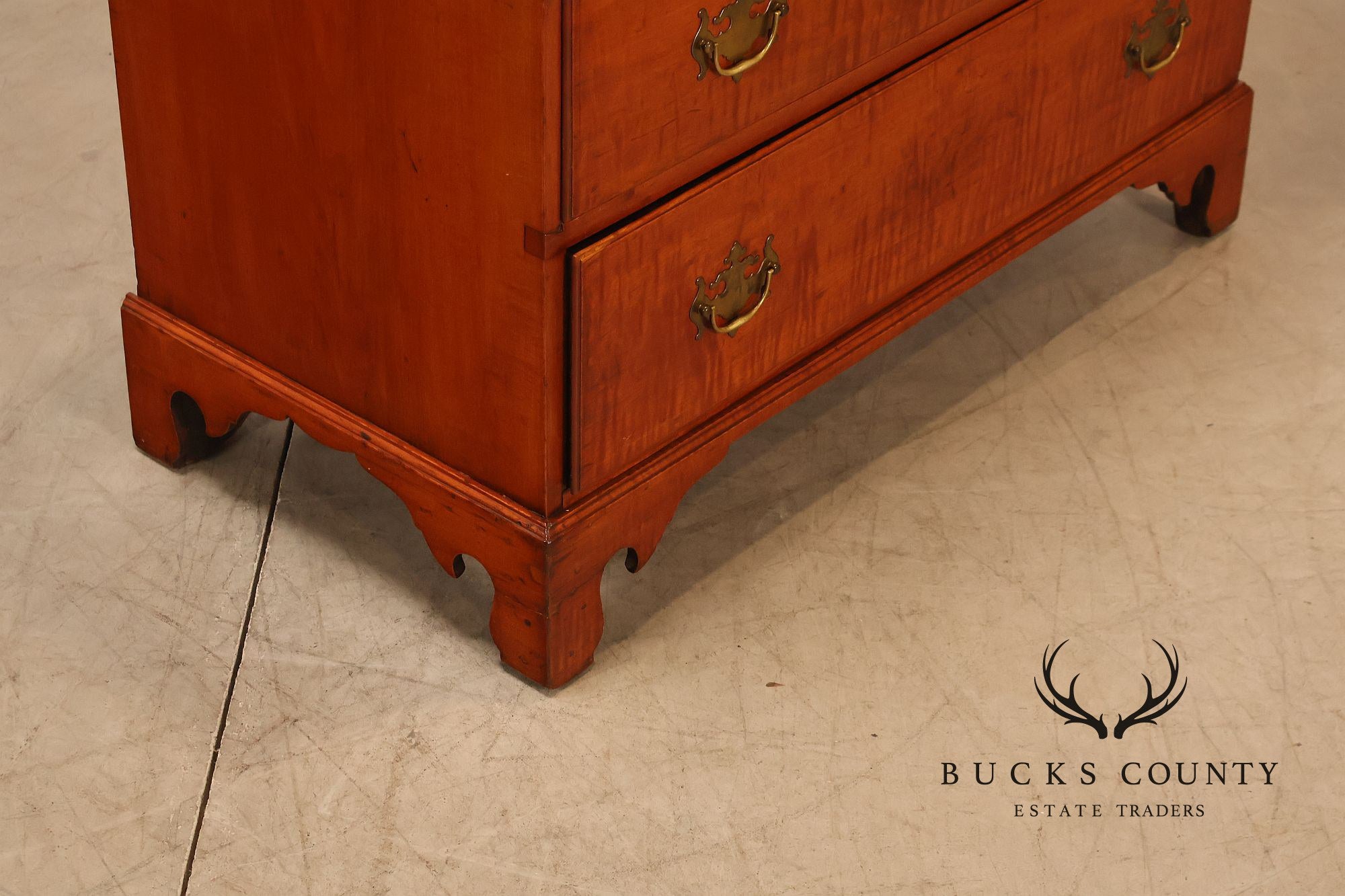Antique American Chippendale Tiger Maple Chest
