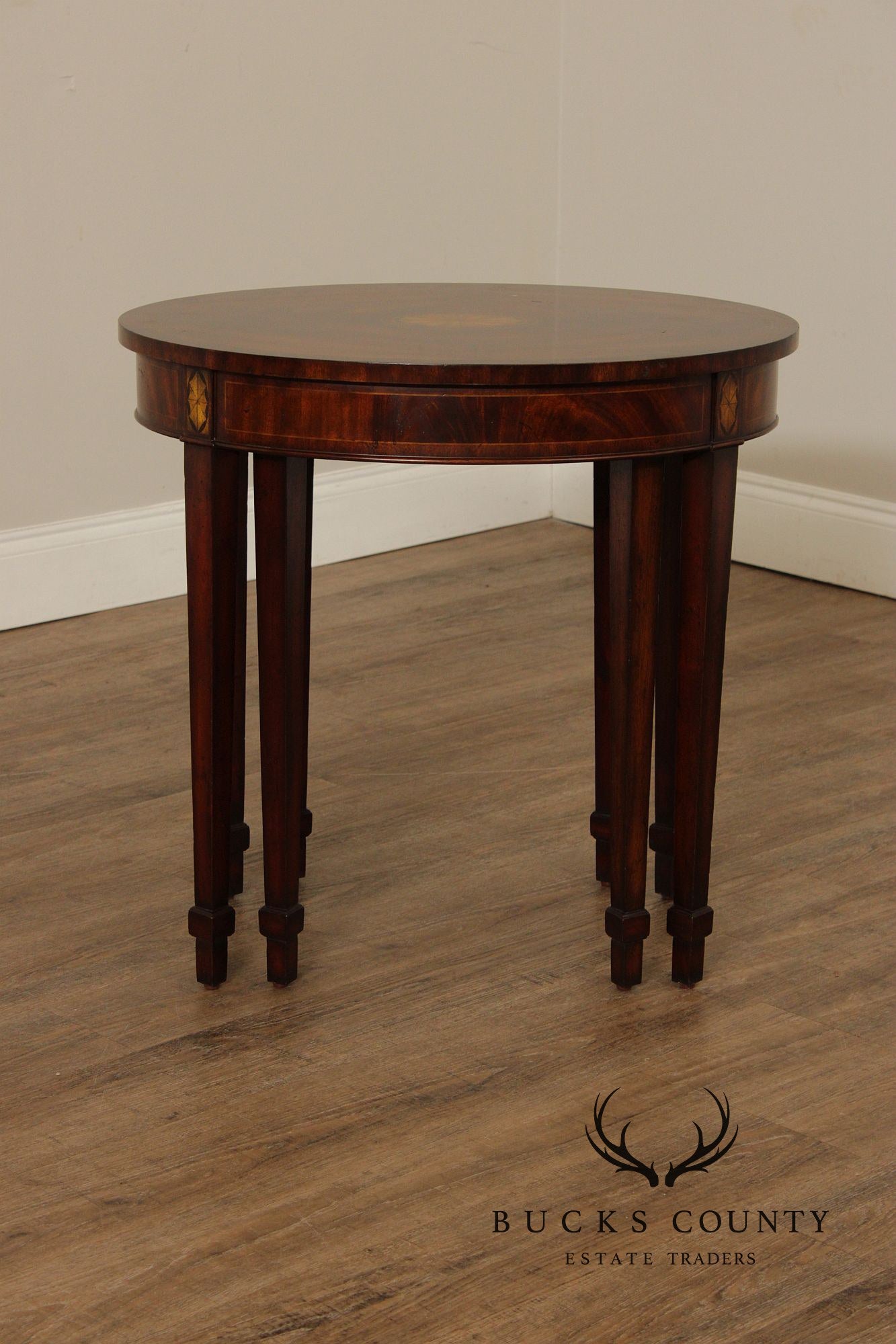 Maitland Smith Federal Style Pair of Mahogany Nesting Tables