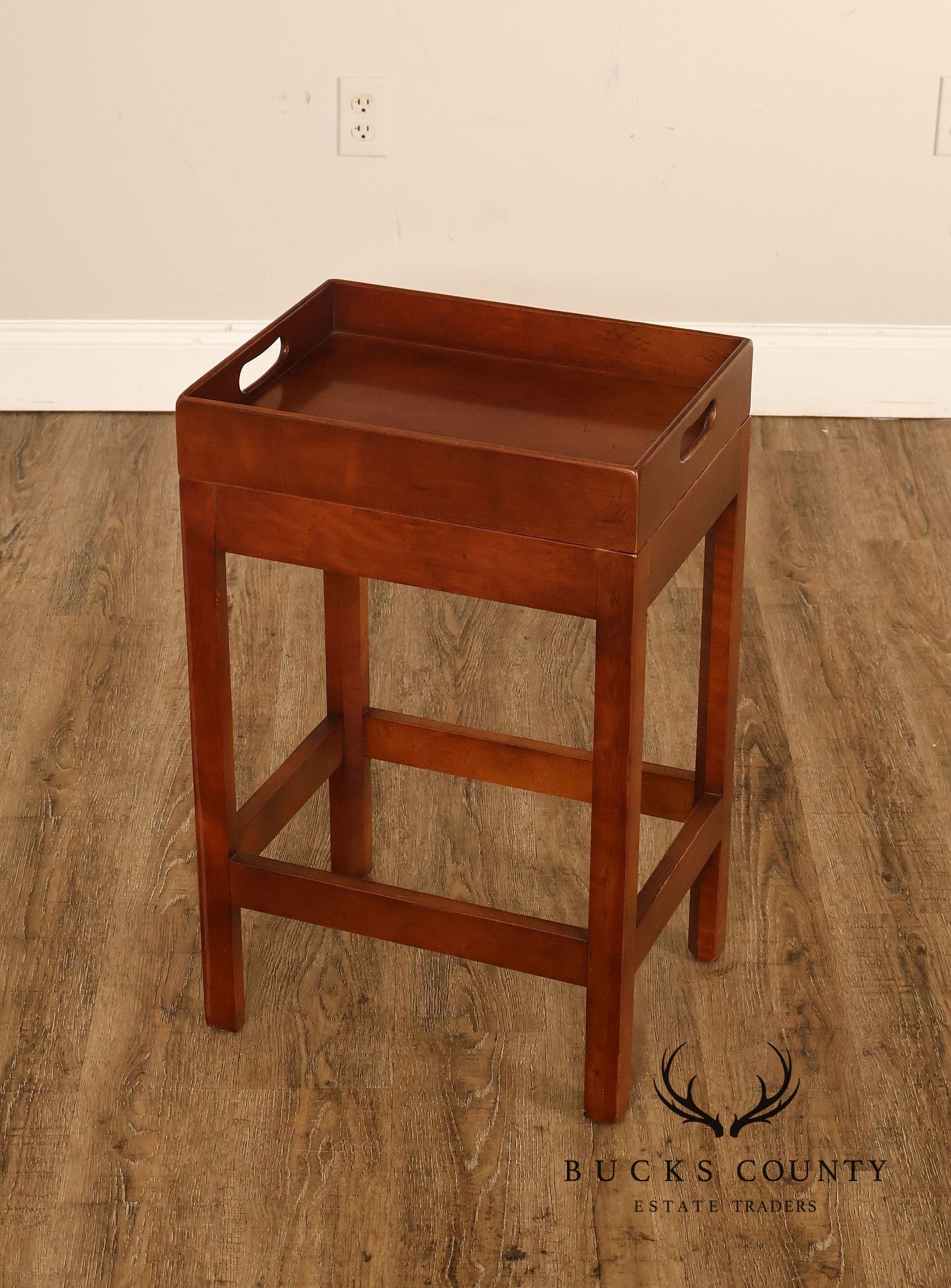 Chippendale Style Cherry Butler Tray Side Table