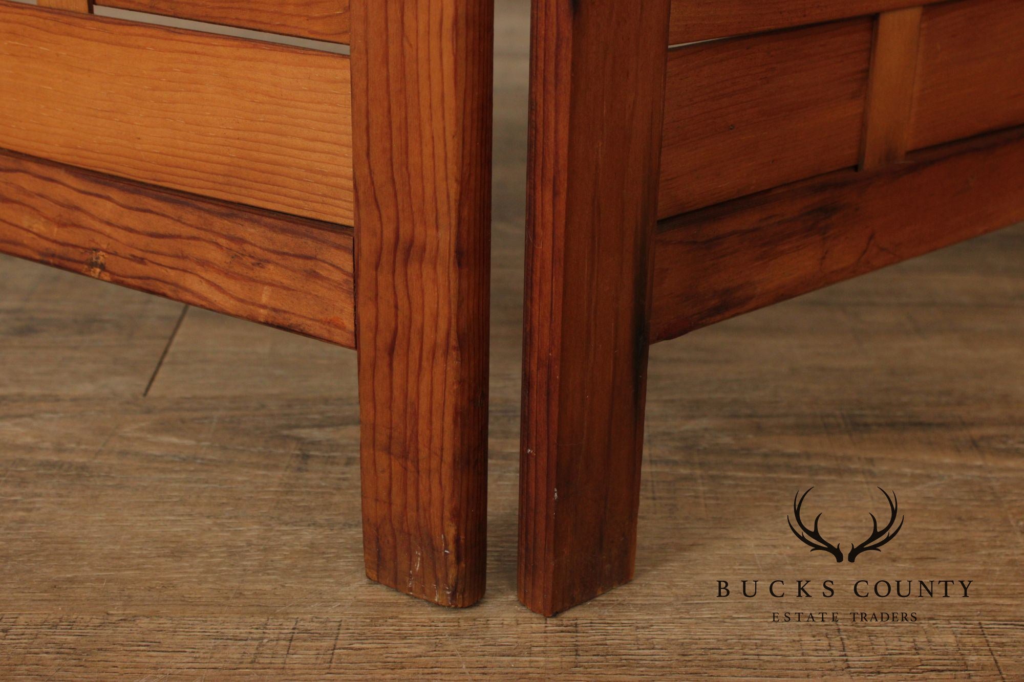 Mid Century Modern Woven Wood Four-Panel Screen