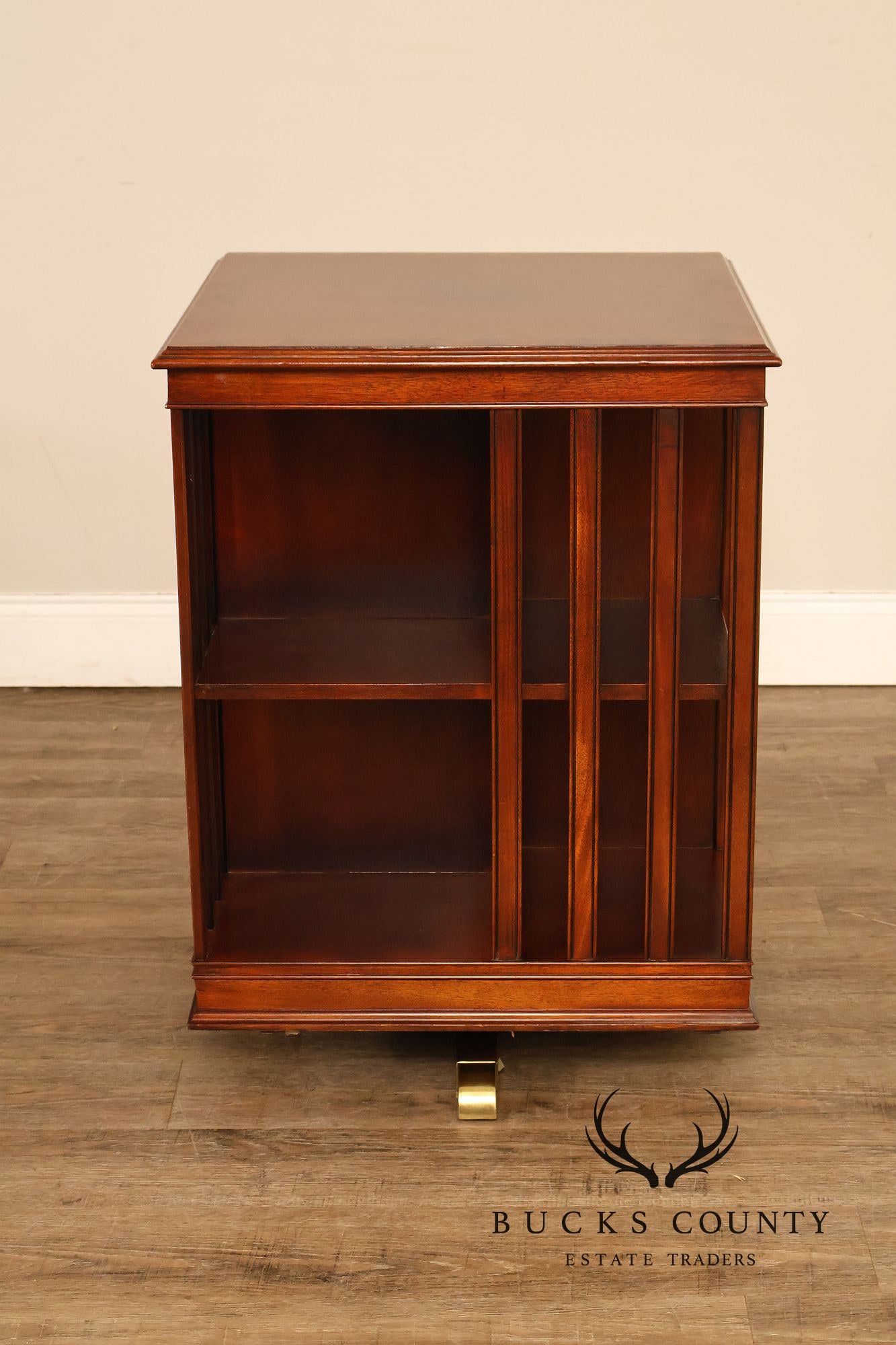 Edwardian Style Mahogany Inlaid Revolving Bookcase